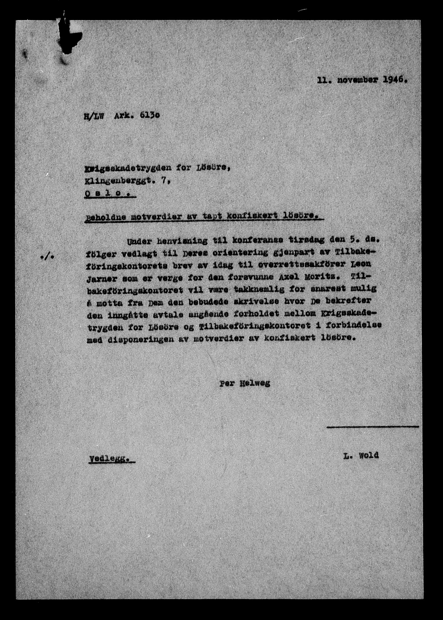 Justisdepartementet, Tilbakeføringskontoret for inndratte formuer, AV/RA-S-1564/H/Hc/Hcc/L0966: --, 1945-1947, s. 15