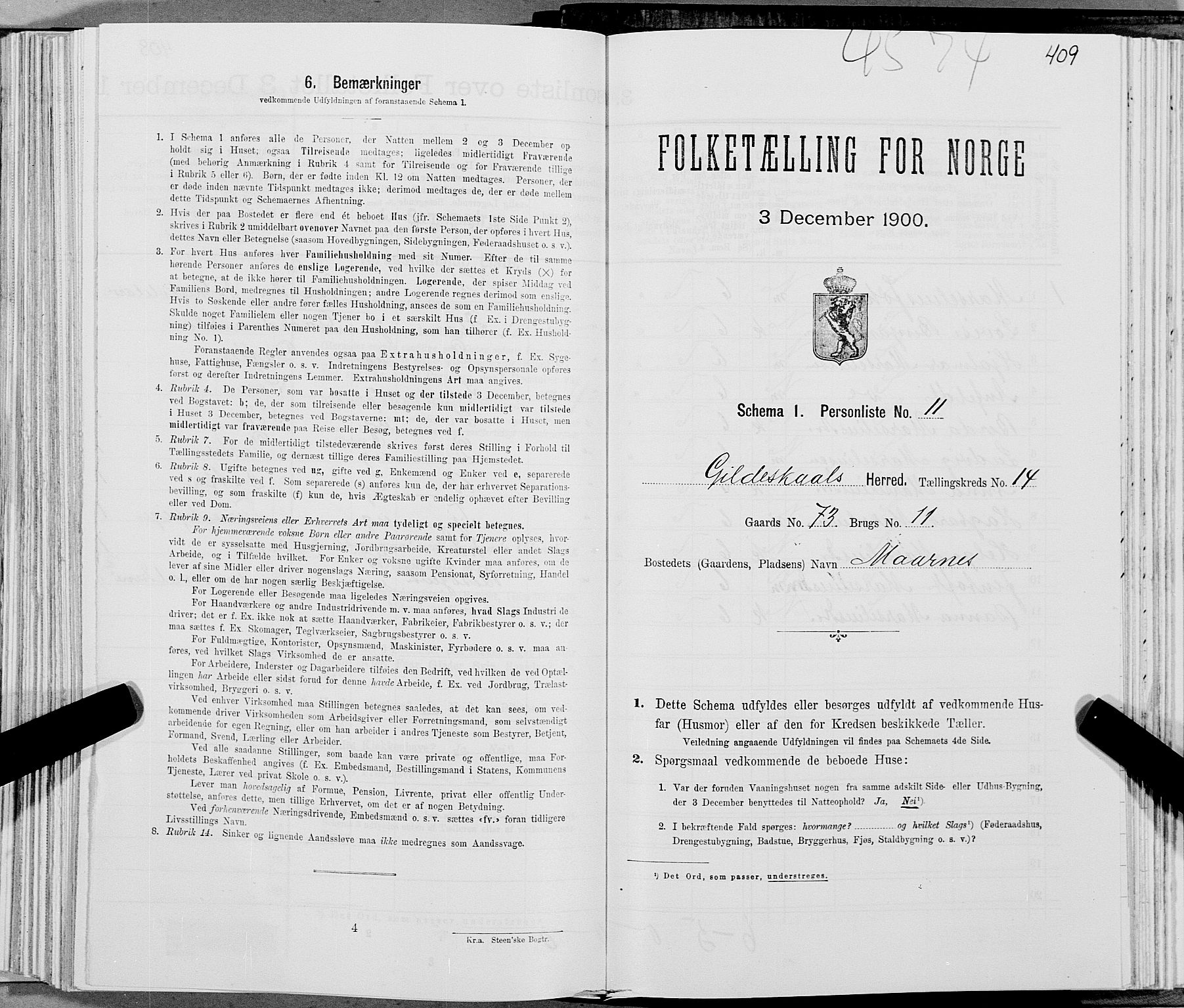 SAT, Folketelling 1900 for 1838 Gildeskål herred, 1900, s. 1392