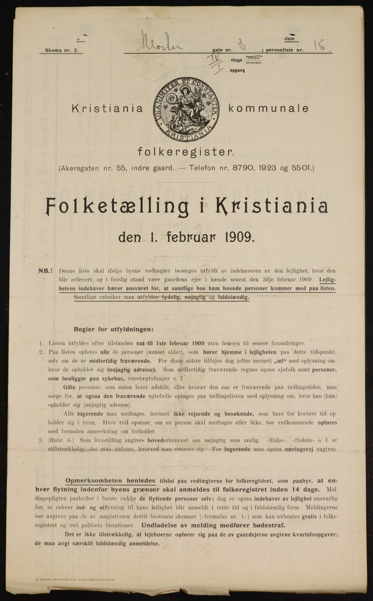 OBA, Kommunal folketelling 1.2.1909 for Kristiania kjøpstad, 1909, s. 47768