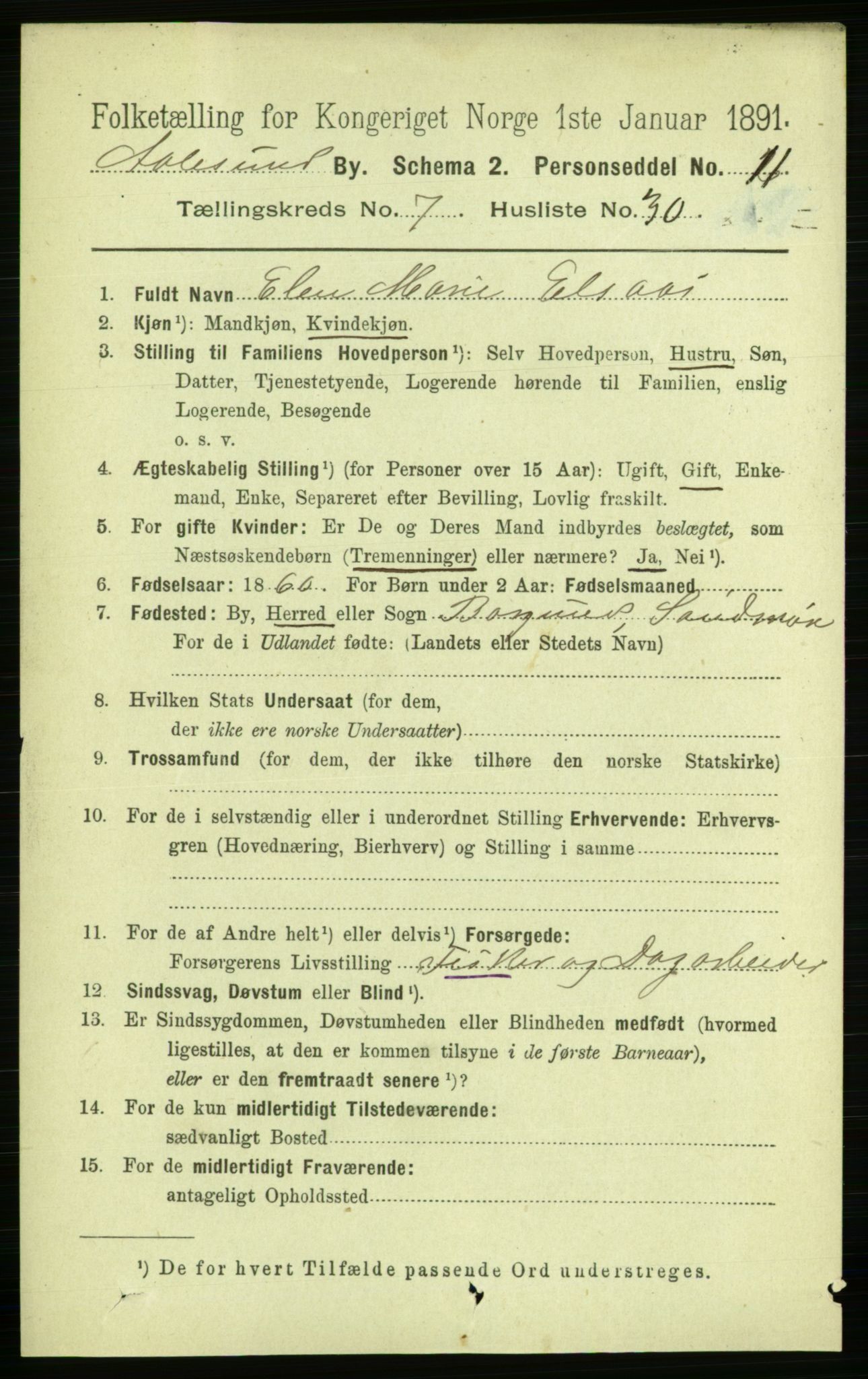 RA, Folketelling 1891 for 1501 Ålesund kjøpstad, 1891, s. 5776
