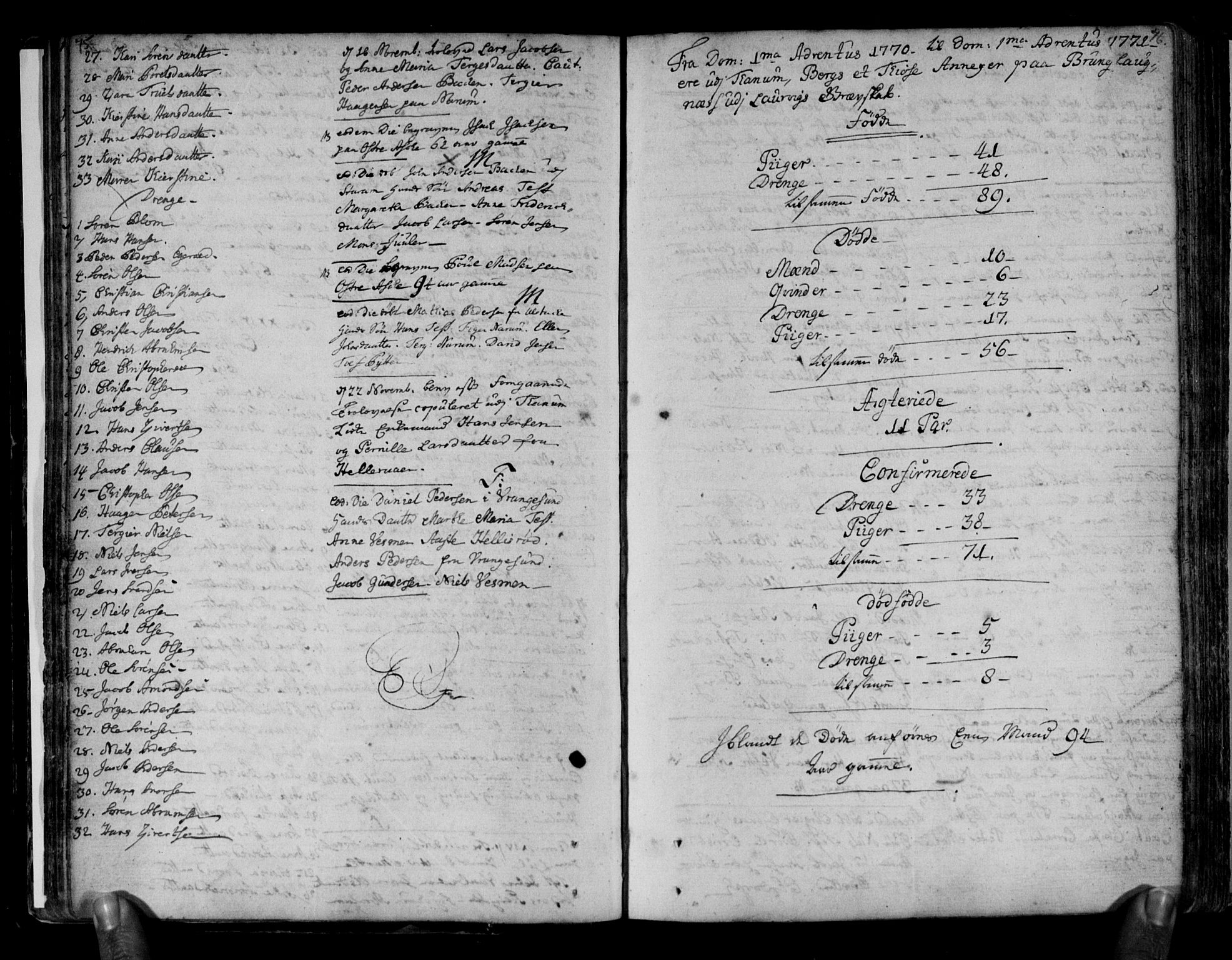 Brunlanes kirkebøker, SAKO/A-342/F/Fa/L0001: Ministerialbok nr. I 1, 1766-1801, s. 75-76