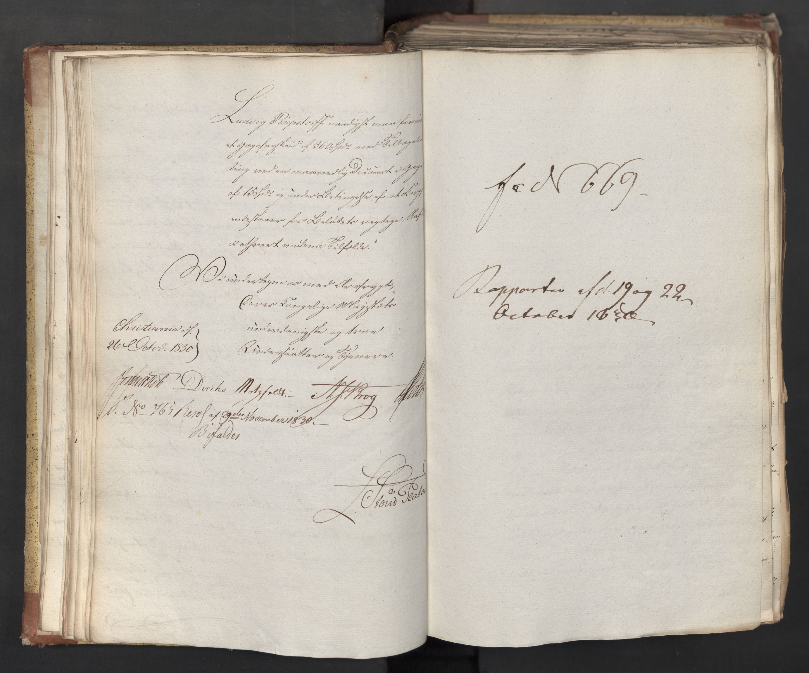 Statsrådsavdelingen i Stockholm, AV/RA-S-1003/D/Da/L0068: Regjeringsinnstillinger nr. 660-876, 1830, s. 43