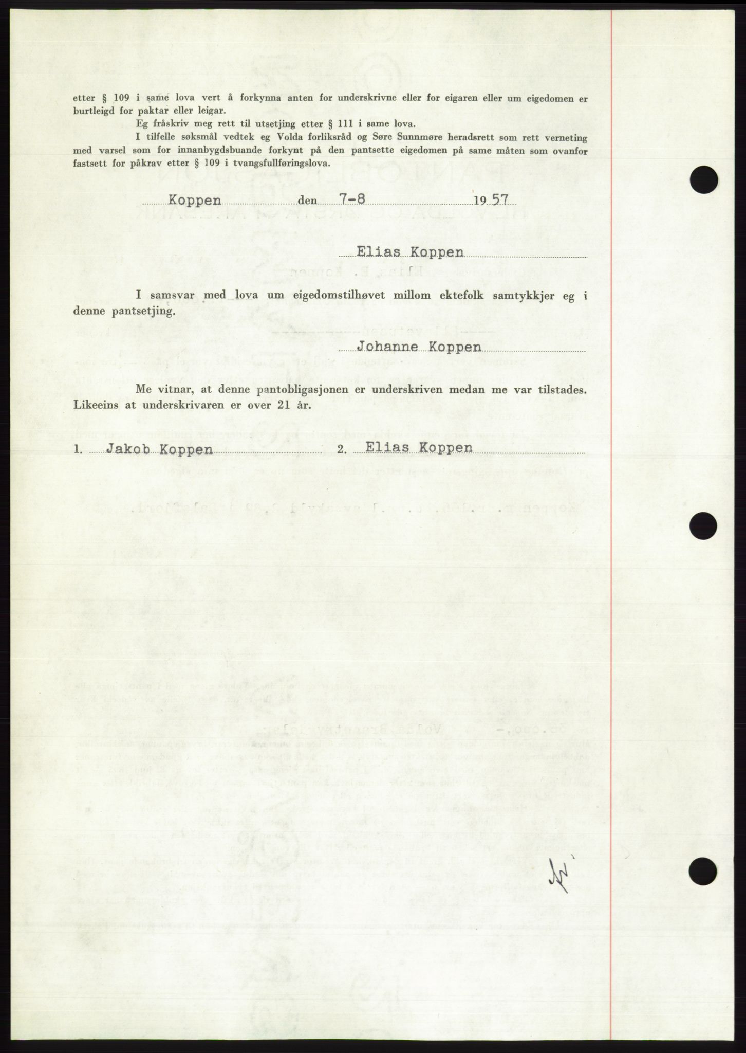 Søre Sunnmøre sorenskriveri, AV/SAT-A-4122/1/2/2C/L0130: Pantebok nr. 18B, 1957-1958, Dagboknr: 1817/1957