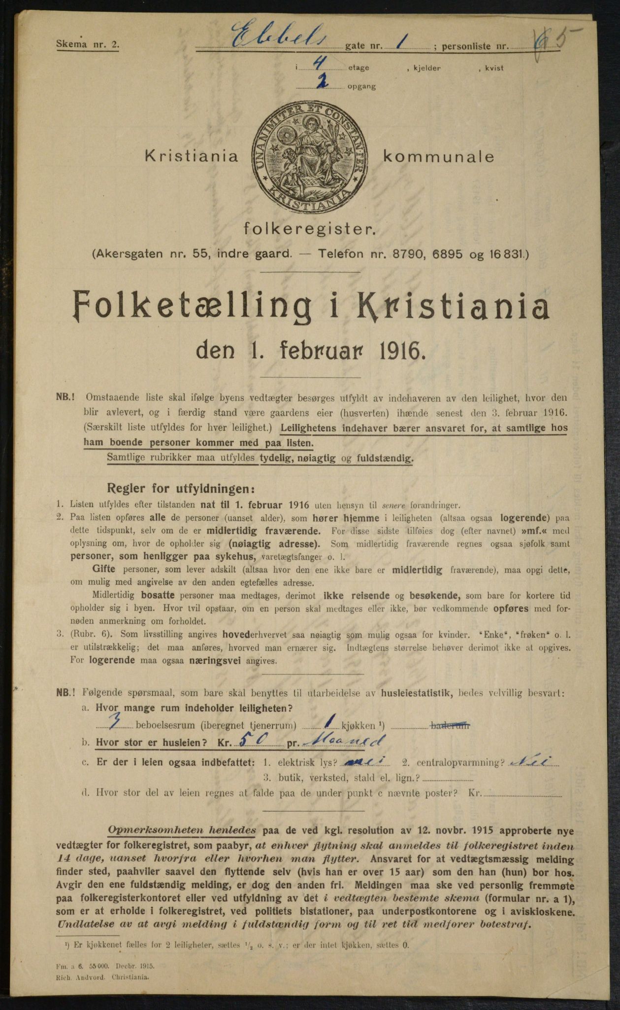 OBA, Kommunal folketelling 1.2.1916 for Kristiania, 1916, s. 18194