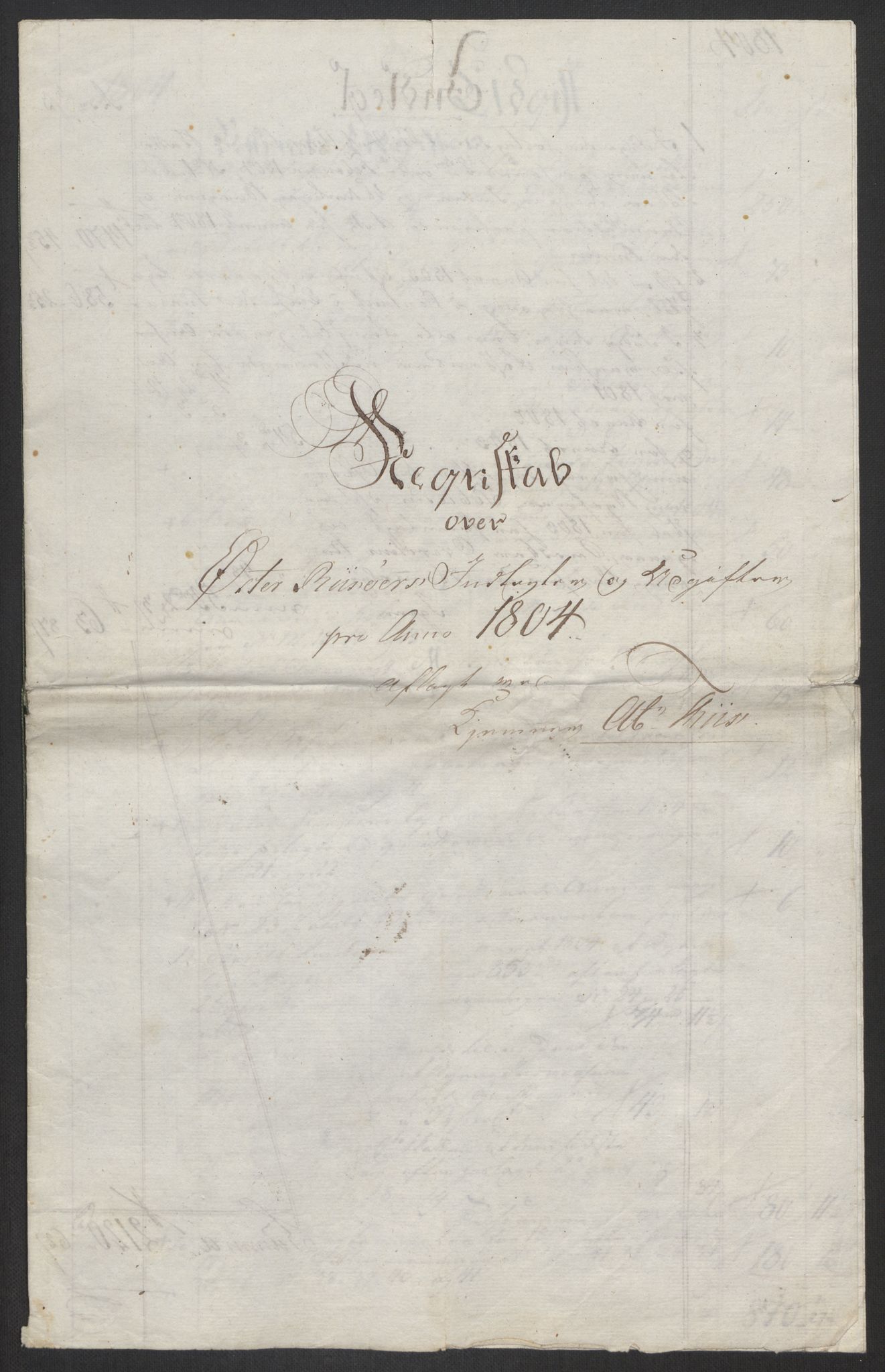 Danske Kanselli 1800-1814, RA/EA-3024/K/Kk/Kka/Kkac/L0236: Kjøpstadregnskap Øster Risør, 1801-1804, s. 836