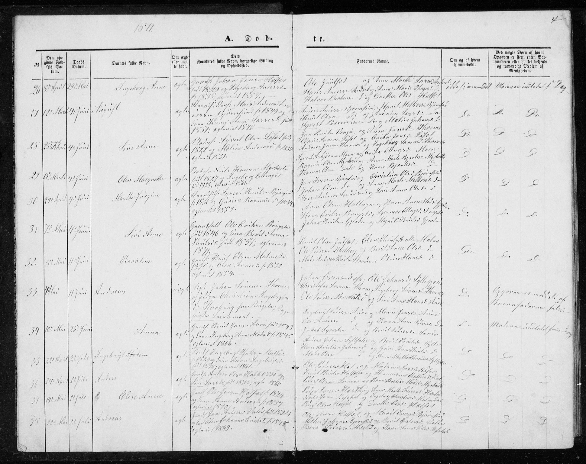 Ministerialprotokoller, klokkerbøker og fødselsregistre - Møre og Romsdal, AV/SAT-A-1454/565/L0754: Klokkerbok nr. 565C03, 1870-1896, s. 4