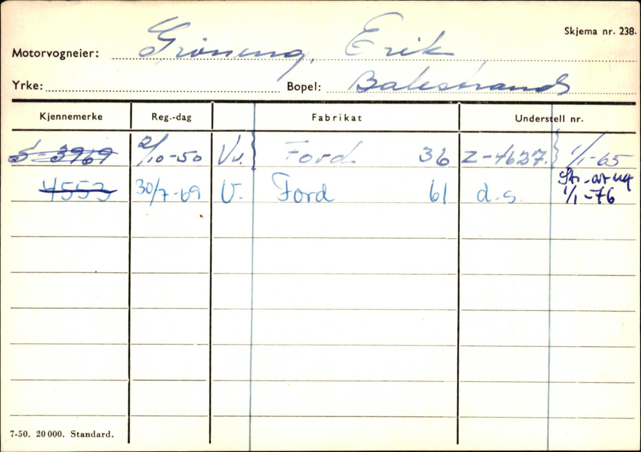 Statens vegvesen, Sogn og Fjordane vegkontor, AV/SAB-A-5301/4/F/L0132: Eigarregister Askvoll A-Å. Balestrand A-Å, 1945-1975, s. 1769