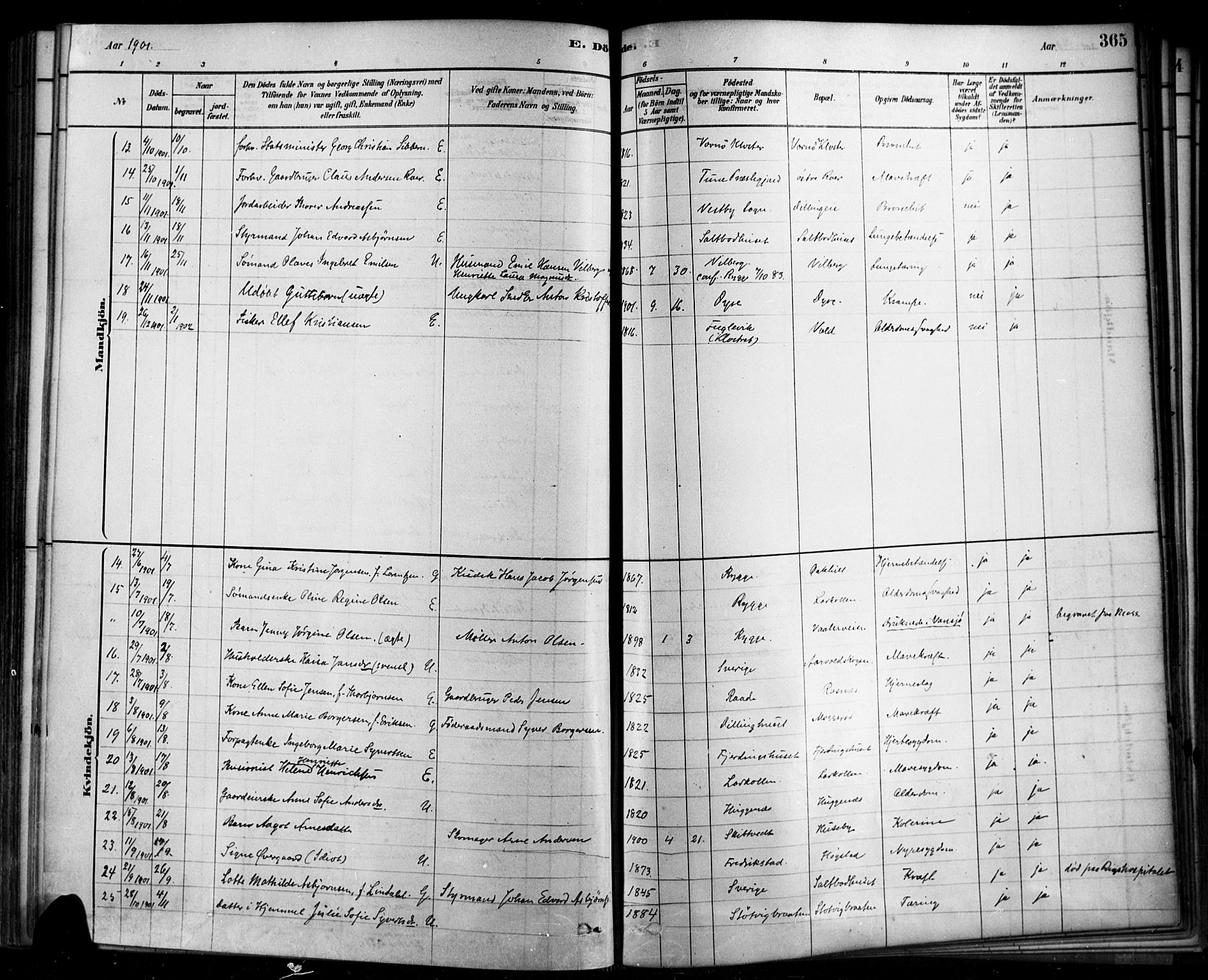 Rygge prestekontor Kirkebøker, AV/SAO-A-10084b/F/Fa/L0007: Ministerialbok nr. 7, 1878-1904, s. 365