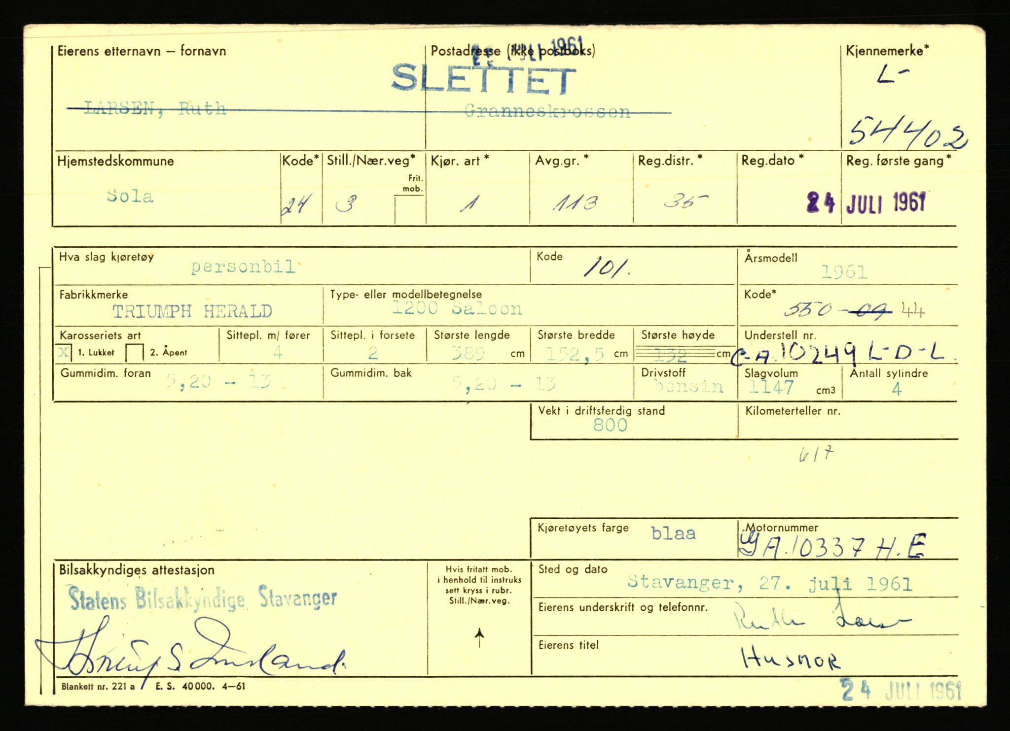 Stavanger trafikkstasjon, AV/SAST-A-101942/0/F/L0054: L-54200 - L-55699, 1930-1971, s. 419