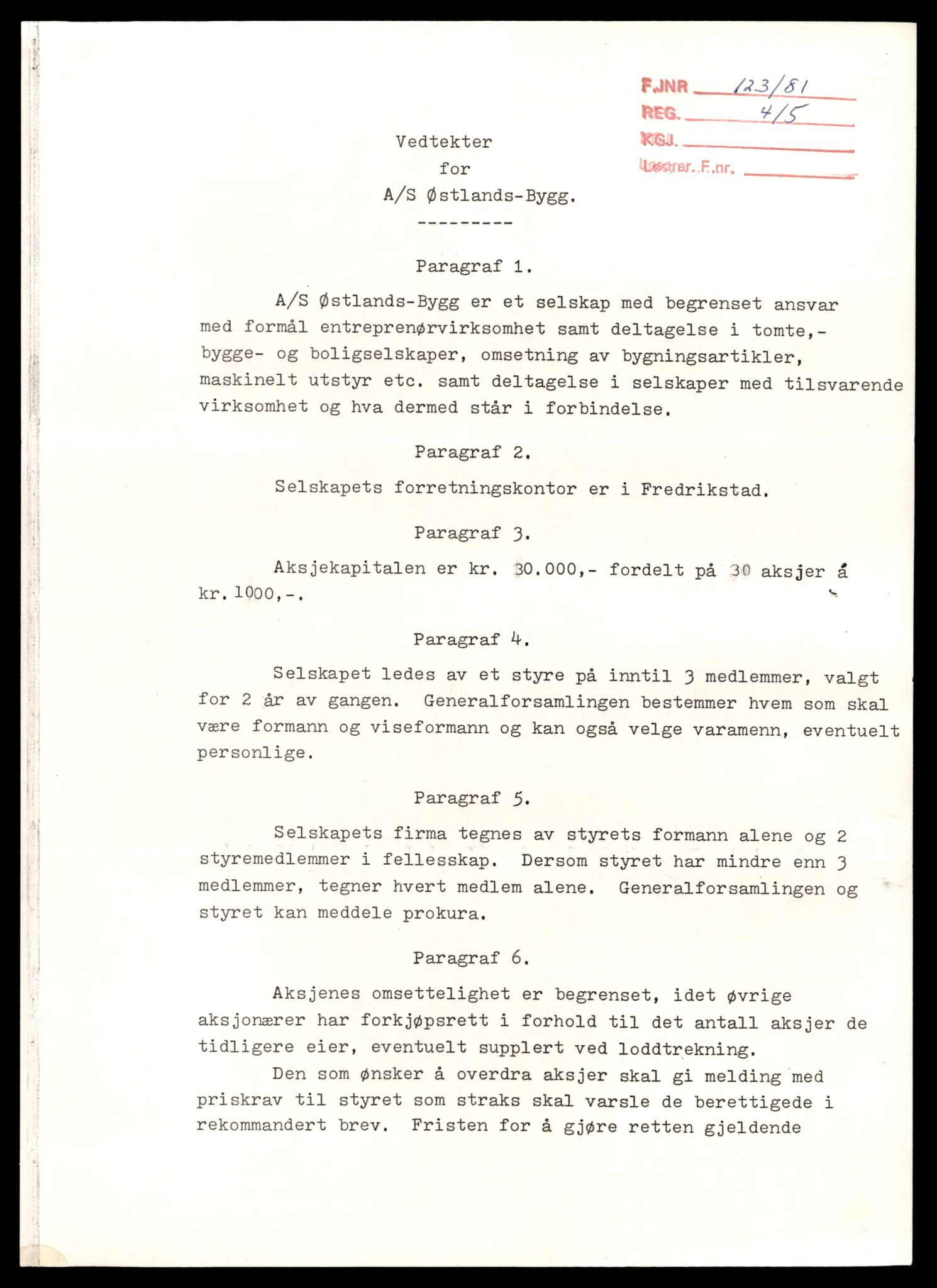 Fredrikstad tingrett, SAT/A-10473/K/Kb/Kbb/L0065: Enkeltmannsforetak, aksjeselskap og andelslag, Østland-Ås, 1944-1990, s. 1