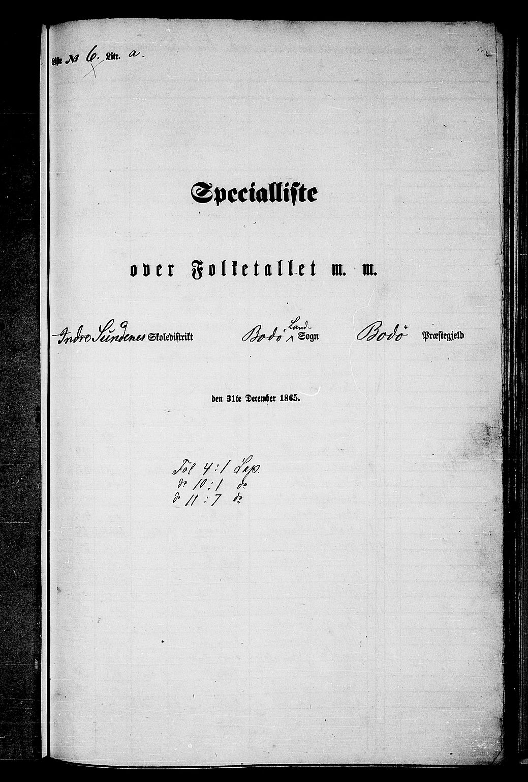 RA, Folketelling 1865 for 1843L Bodø prestegjeld, Bodø landsokn, 1865, s. 110