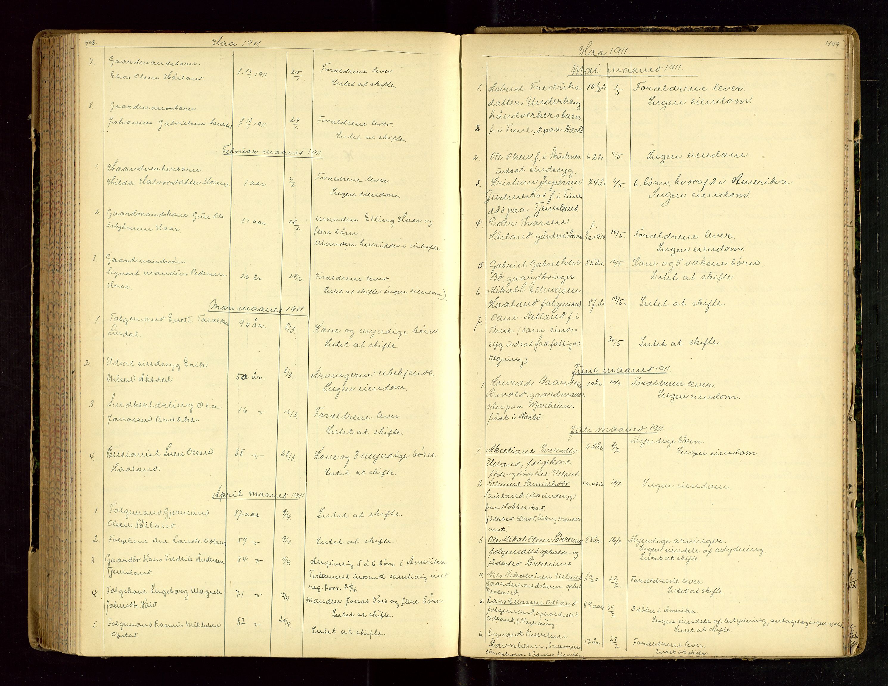 Jæren sorenskriveri, AV/SAST-A-100310/01/5/52/52B/L0003: DØDSFALLPROTOKOLL, 1910-1916, s. 408-409