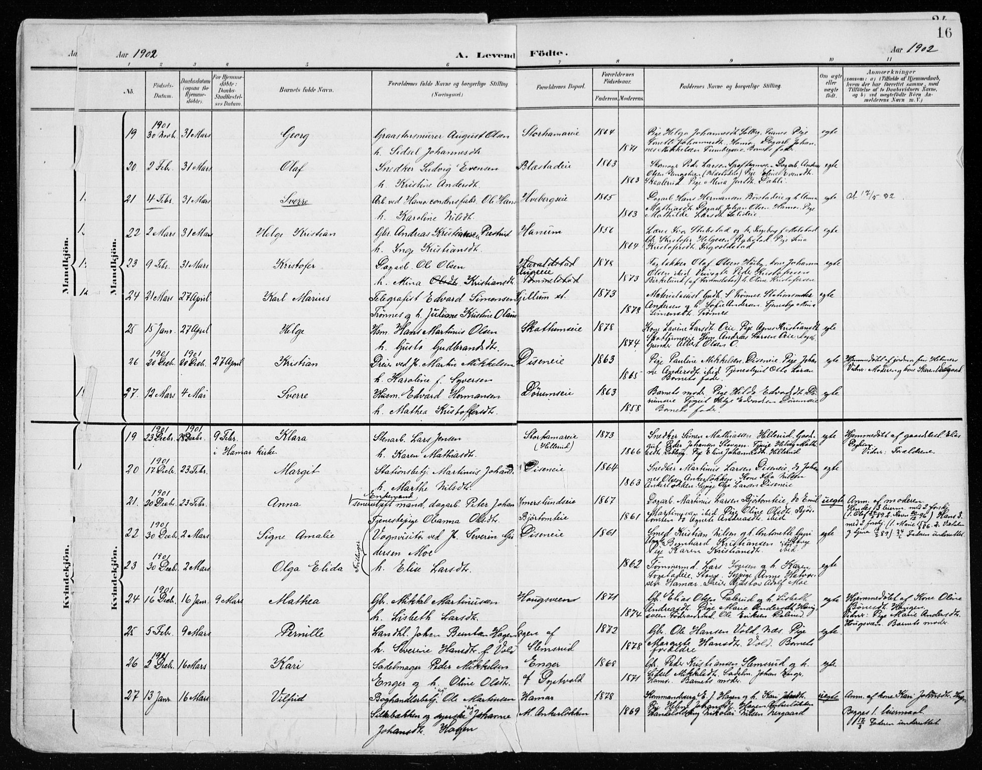 Vang prestekontor, Hedmark, AV/SAH-PREST-008/H/Ha/Haa/L0021: Ministerialbok nr. 21, 1902-1917, s. 16