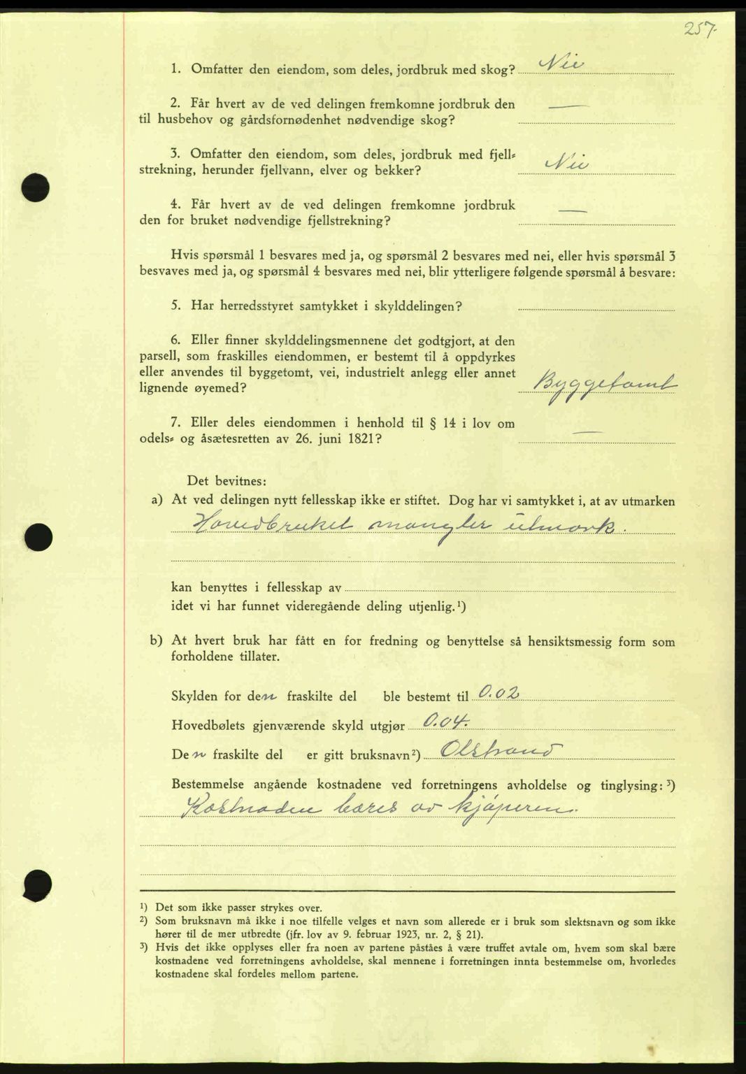 Nordmøre sorenskriveri, SAT/A-4132/1/2/2Ca: Pantebok nr. A96, 1943-1944, Dagboknr: 2264/1943