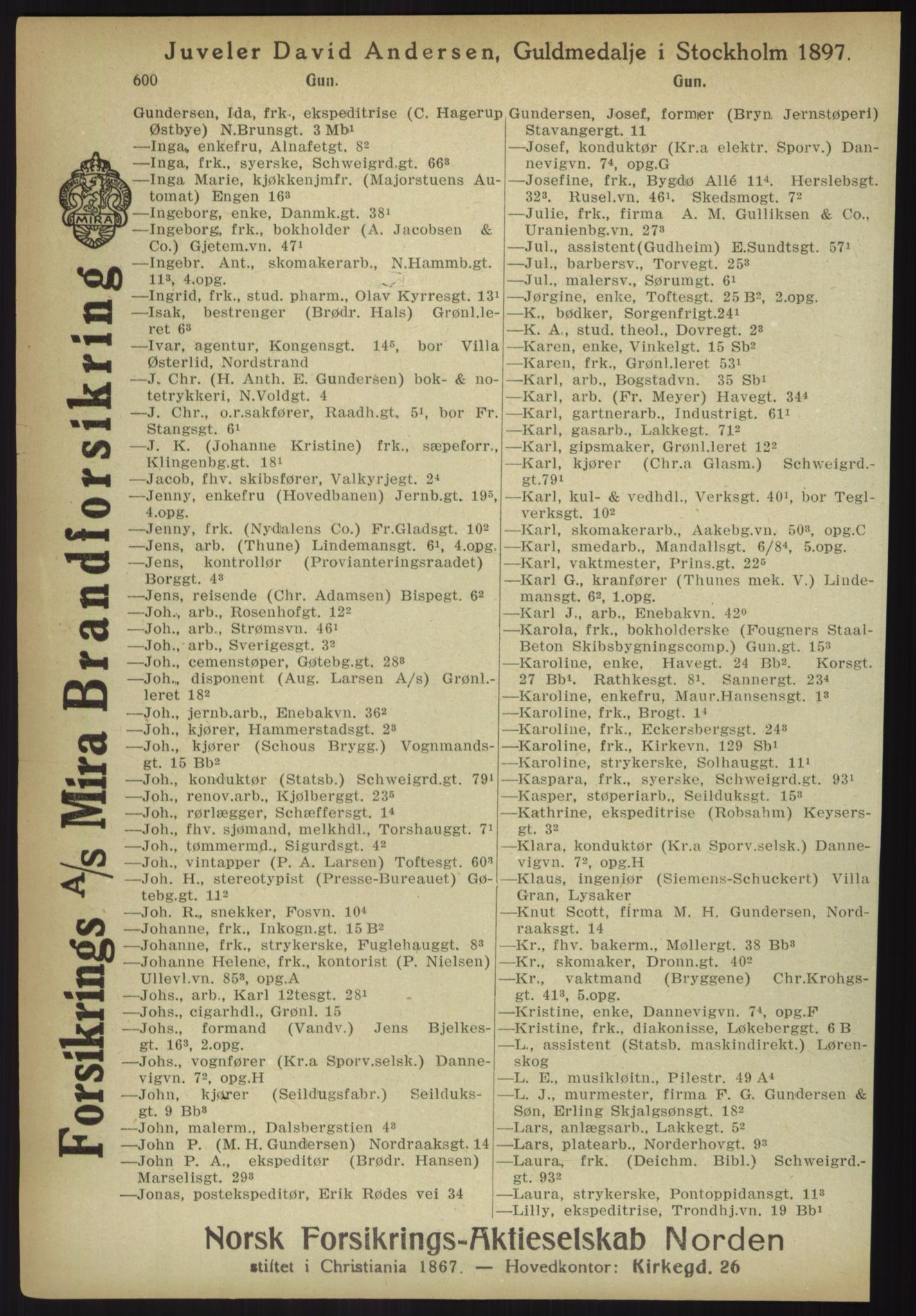 Kristiania/Oslo adressebok, PUBL/-, 1918, s. 625