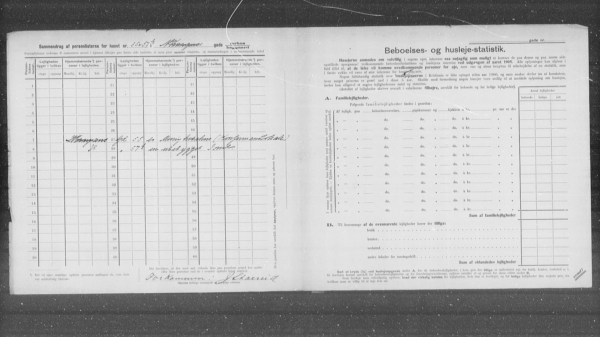 OBA, Kommunal folketelling 31.12.1905 for Kristiania kjøpstad, 1905, s. 38927
