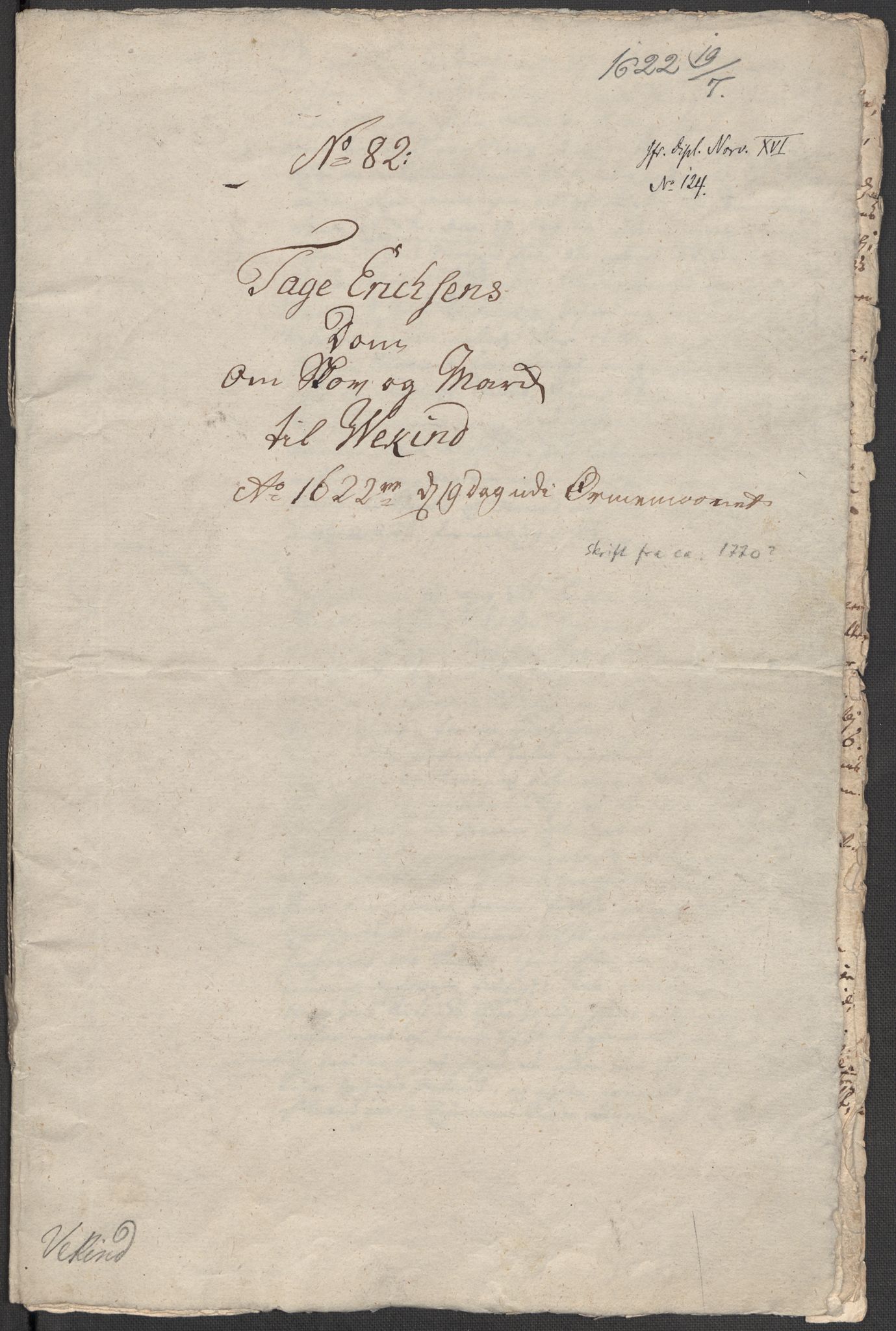 Riksarkivets diplomsamling, AV/RA-EA-5965/F15/L0012: Prestearkiv - Oppland, 1584-1794, s. 81