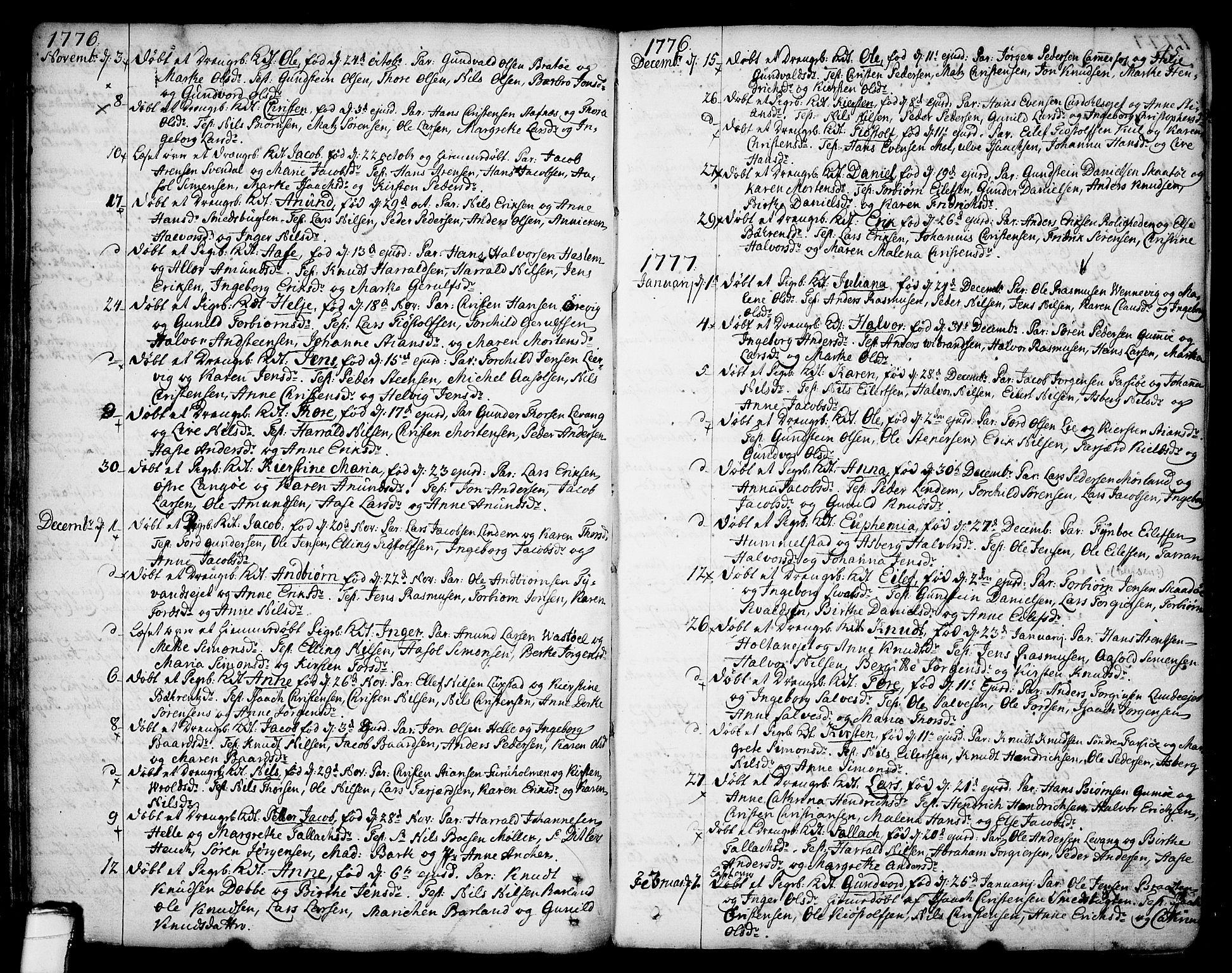 Sannidal kirkebøker, AV/SAKO-A-296/F/Fa/L0002: Ministerialbok nr. 2, 1767-1802, s. 45