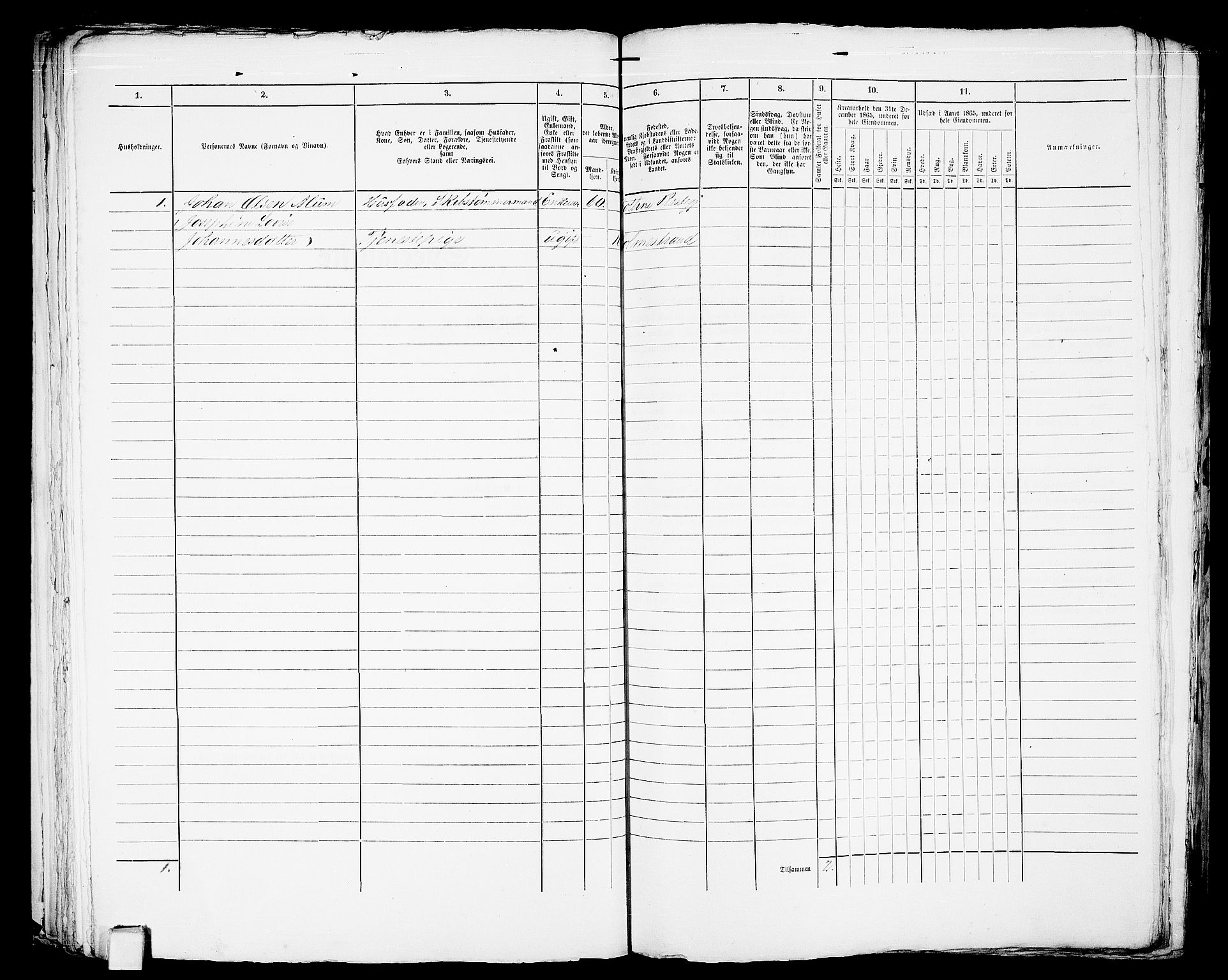 RA, Folketelling 1865 for 0702B Botne prestegjeld, Holmestrand kjøpstad, 1865, s. 127