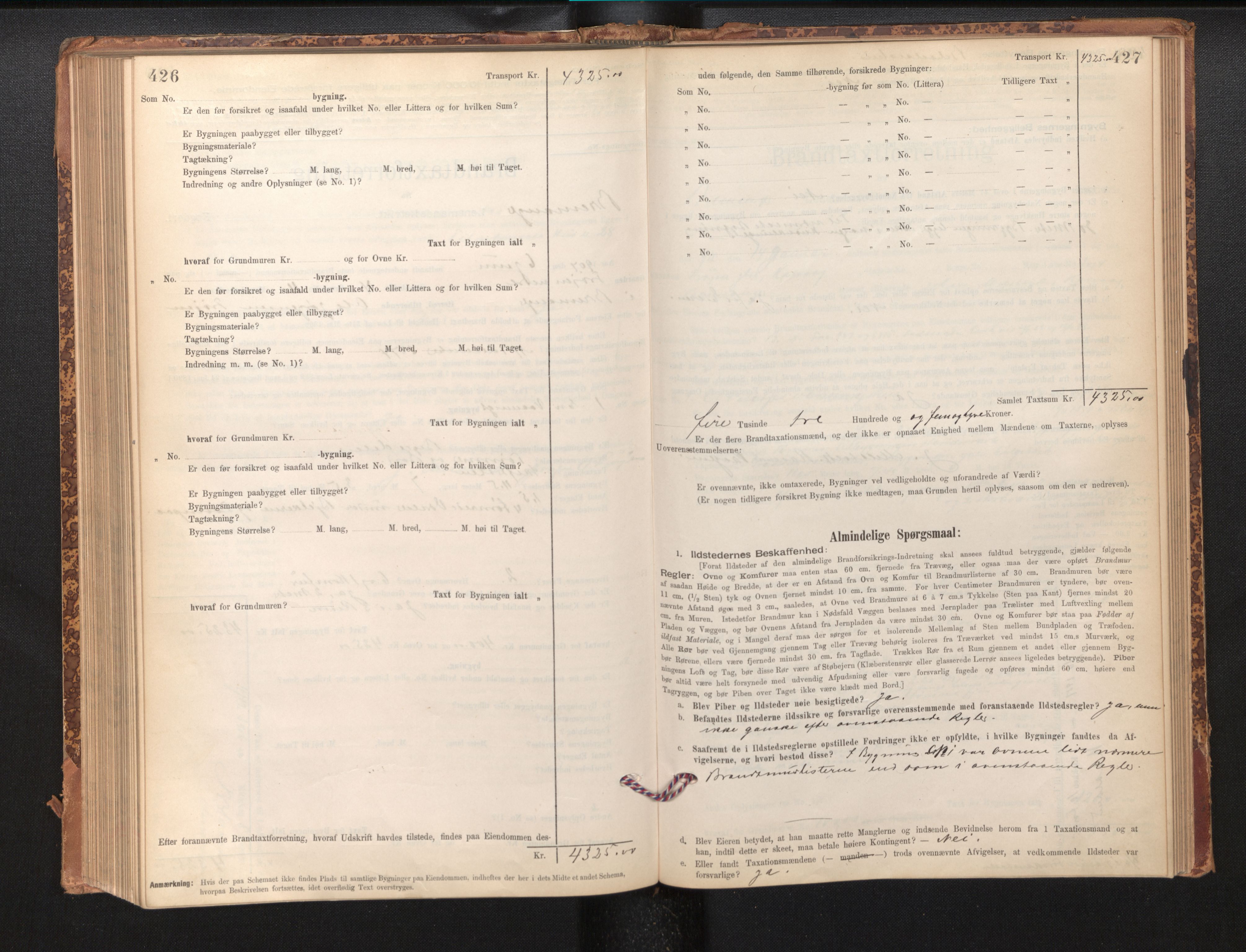 Lensmannen i Bremanger, SAB/A-26701/0012/L0007: Branntakstprotokoll, skjematakst, 1895-1936, s. 426-427