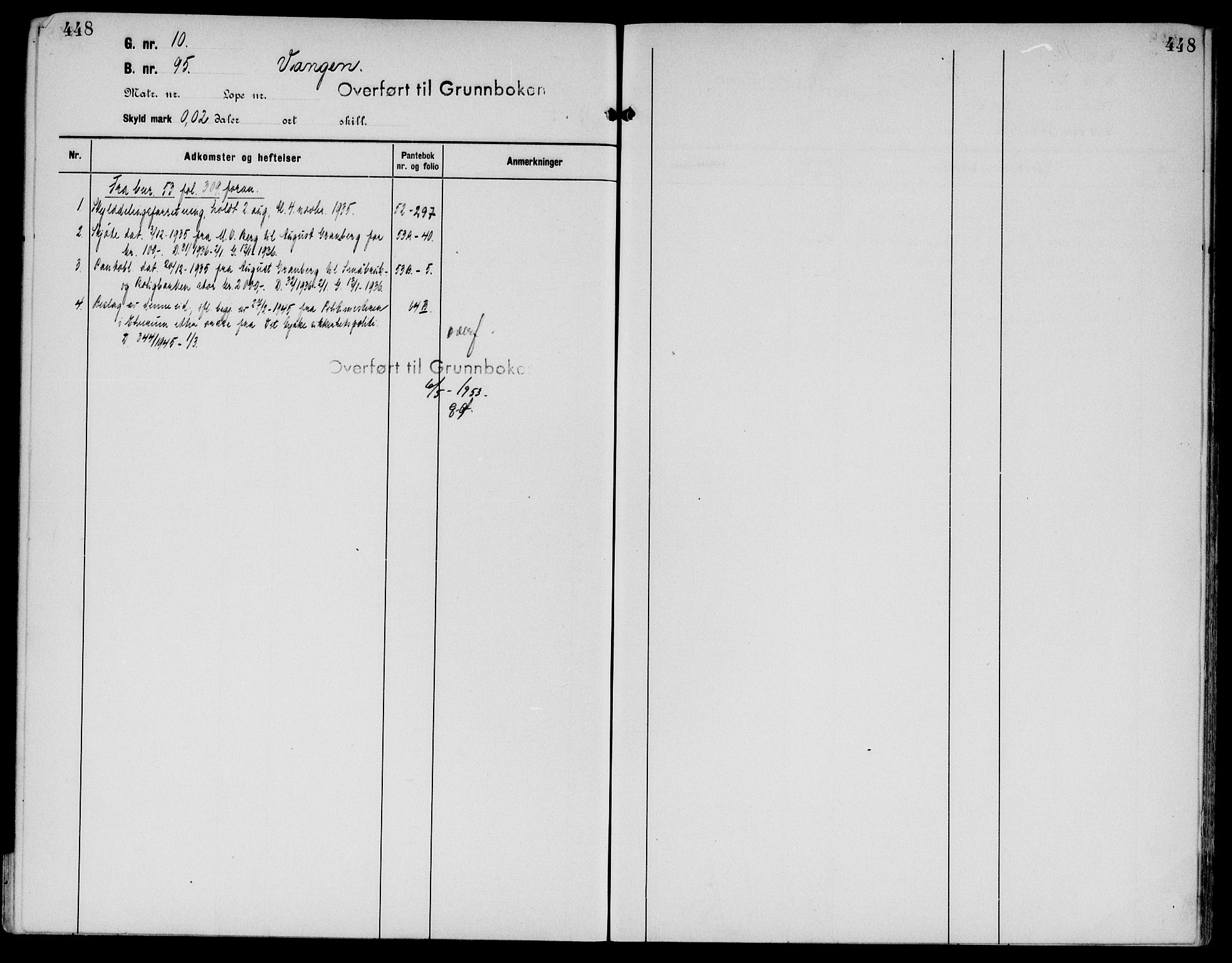 Sør-Østerdal sorenskriveri, AV/SAH-TING-018/H/Ha/Haa/L0019: Panteregister nr. 1, 1922-1954, s. 448