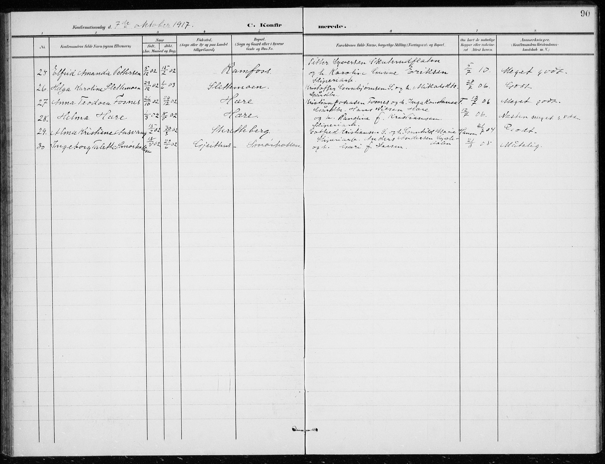 Modum kirkebøker, AV/SAKO-A-234/G/Gd/L0001: Klokkerbok nr. IV 1, 1901-1921, s. 90