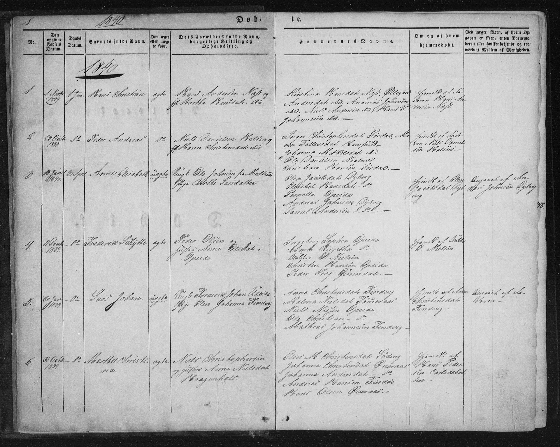 Ministerialprotokoller, klokkerbøker og fødselsregistre - Nordland, AV/SAT-A-1459/859/L0843: Ministerialbok nr. 859A03, 1840-1848, s. 1