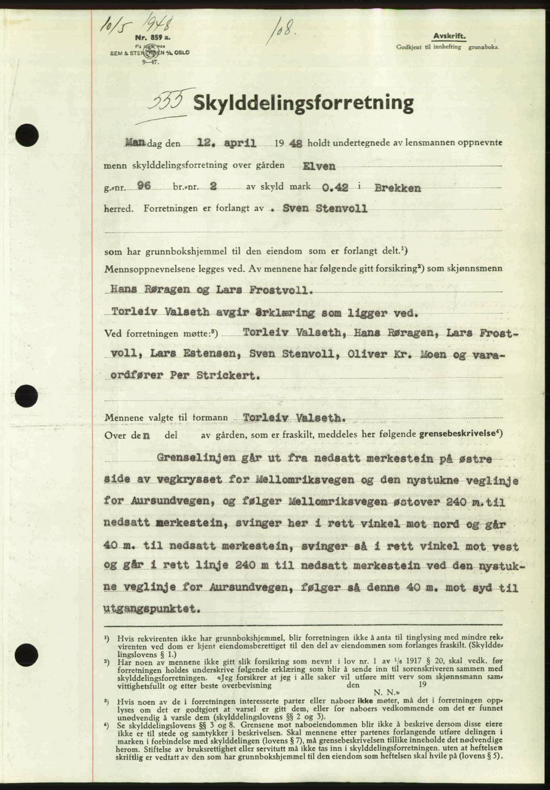 Gauldal sorenskriveri, SAT/A-0014/1/2/2C: Pantebok nr. A5, 1947-1948, Dagboknr: 555/1948