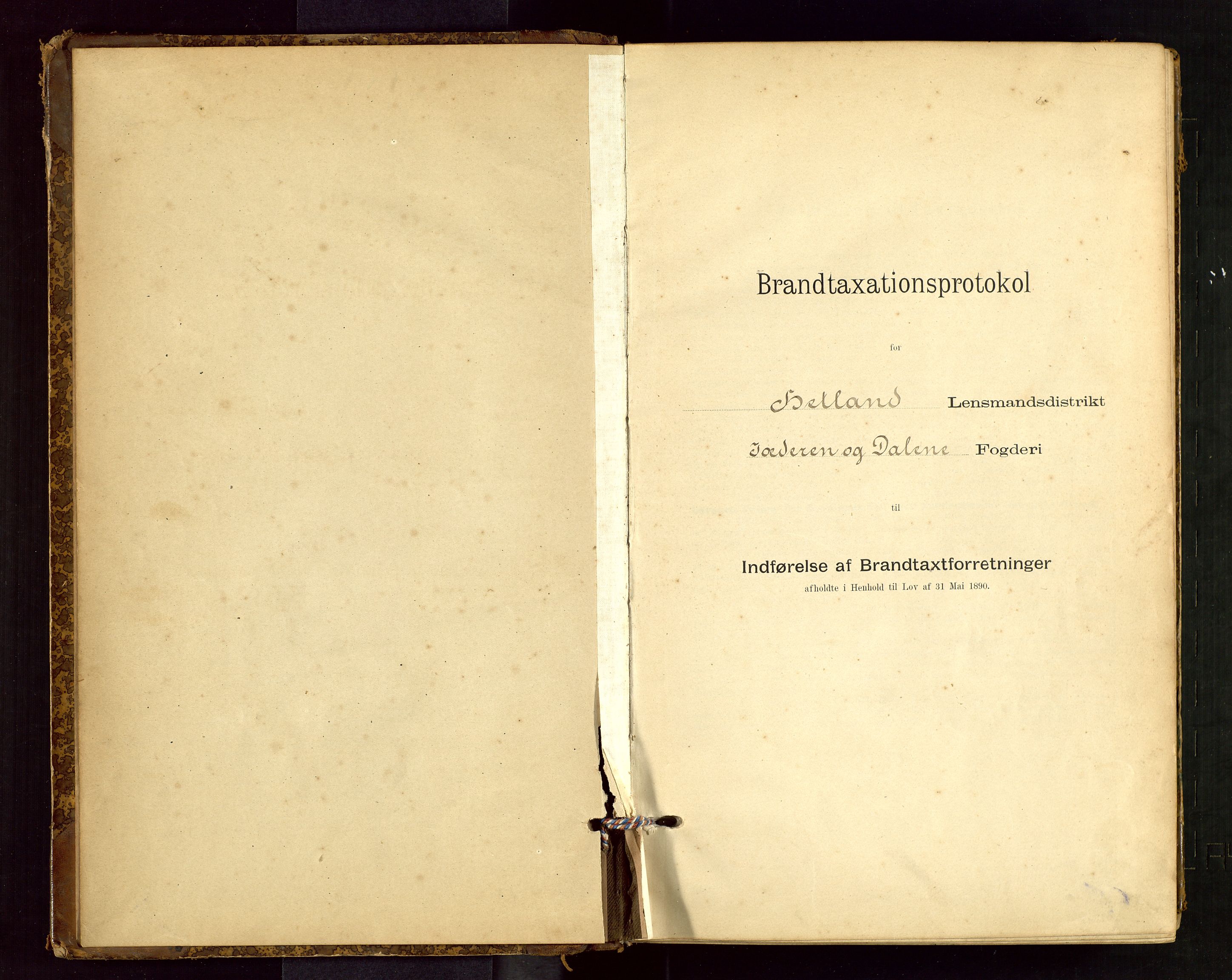 Hetland lensmannskontor, SAST/A-100101/Gob/L0001: "Brandtaxationsprotokol", 1895-1918