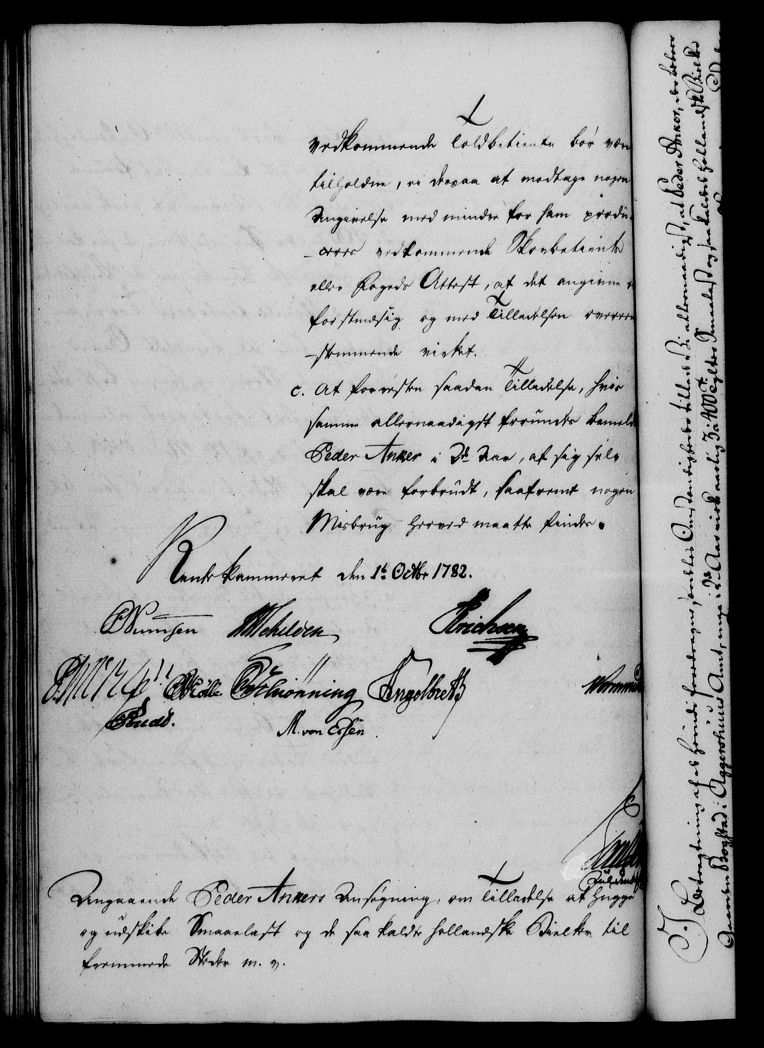Rentekammeret, Kammerkanselliet, RA/EA-3111/G/Gf/Gfa/L0064: Norsk relasjons- og resolusjonsprotokoll (merket RK 52.64), 1782, s. 592