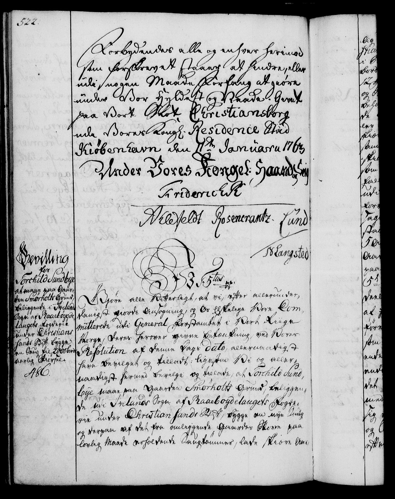 Rentekammeret, Kammerkanselliet, AV/RA-EA-3111/G/Gg/Gga/L0007: Norsk ekspedisjonsprotokoll med register (merket RK 53.7), 1759-1768, s. 522