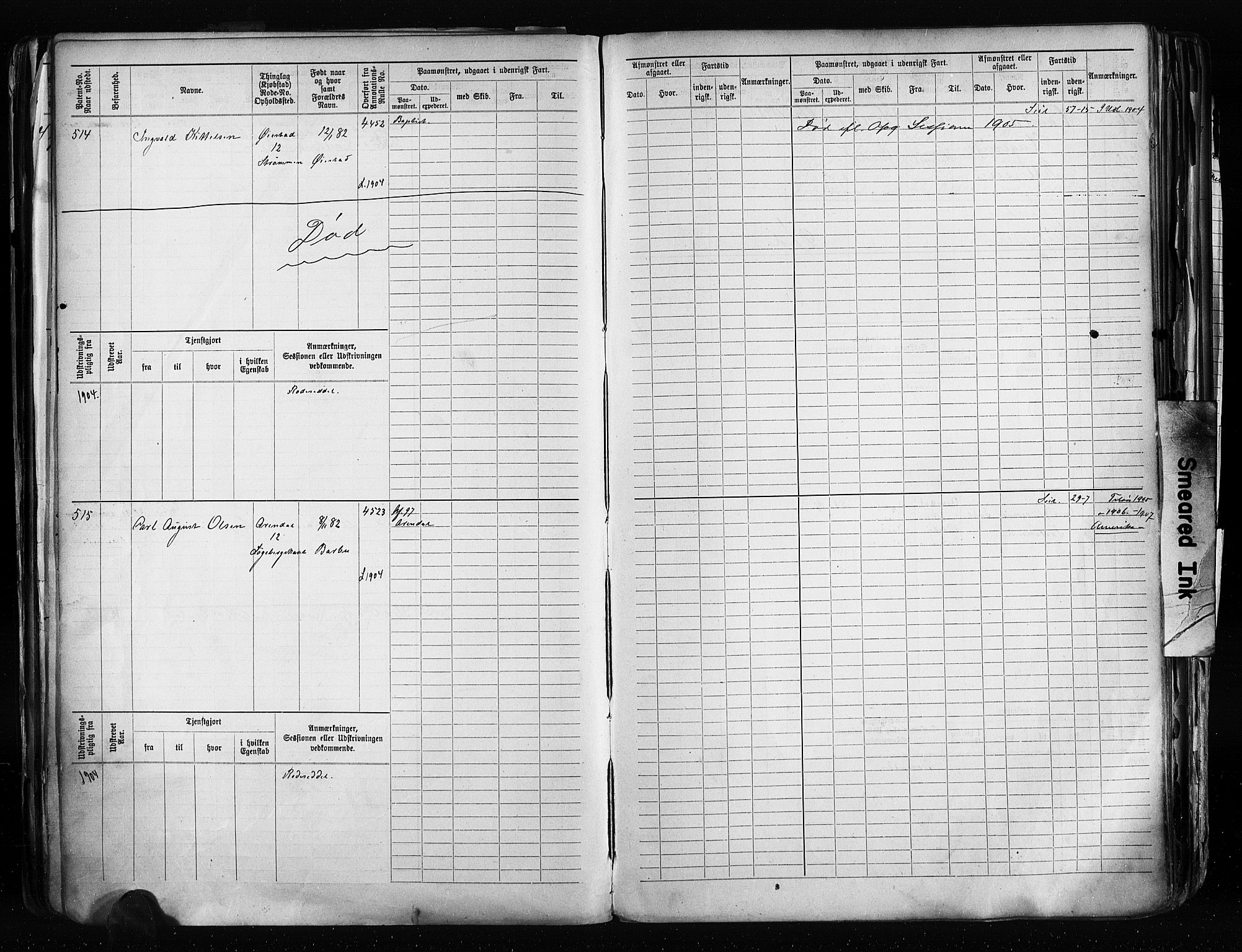 Arendal mønstringskrets, AV/SAK-2031-0012/F/Fb/L0020: Hovedrulle A nr 217-968, S-18, 1900-1910, s. 155