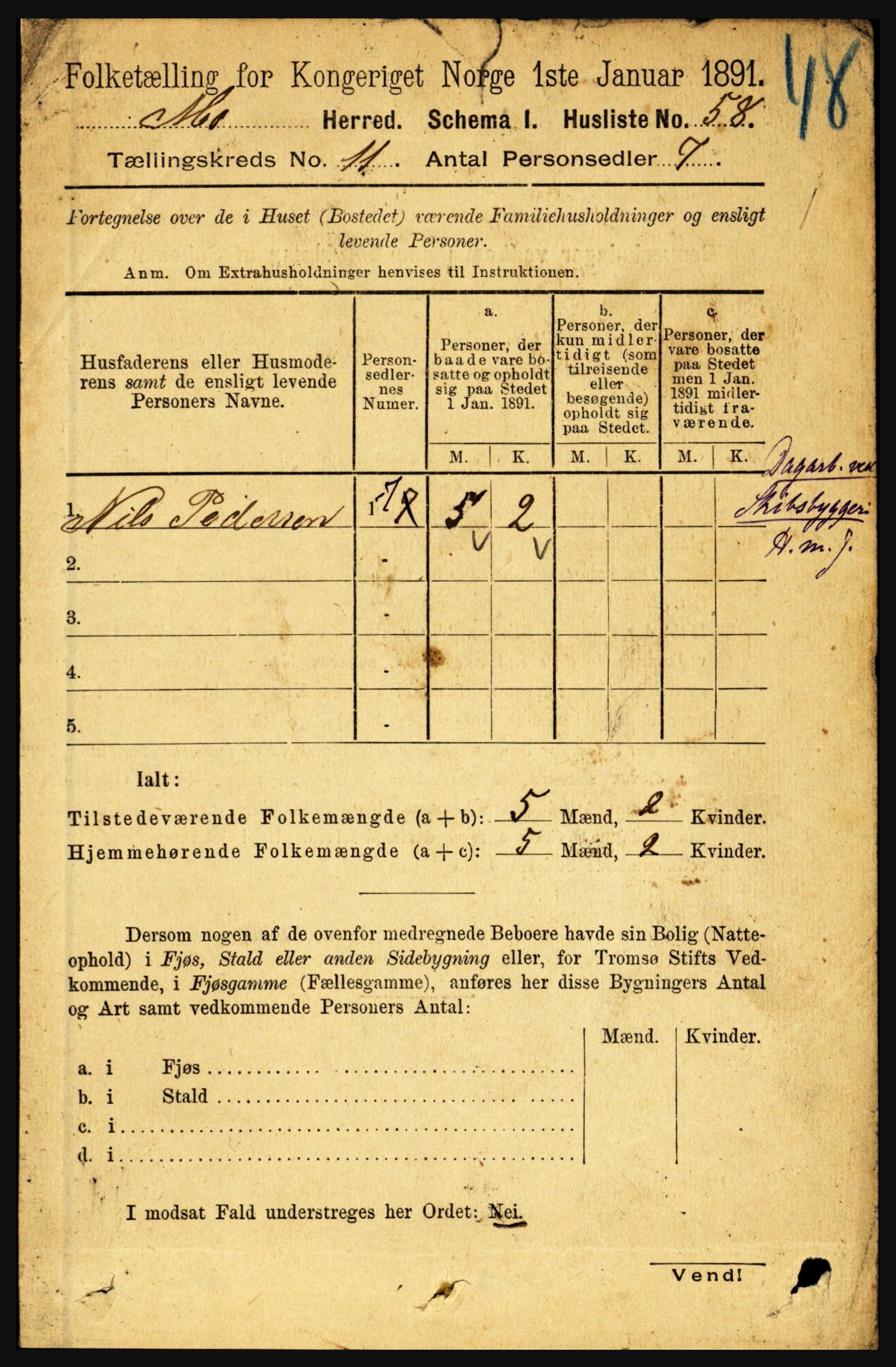 RA, Folketelling 1891 for 1833 Mo herred, 1891, s. 4413