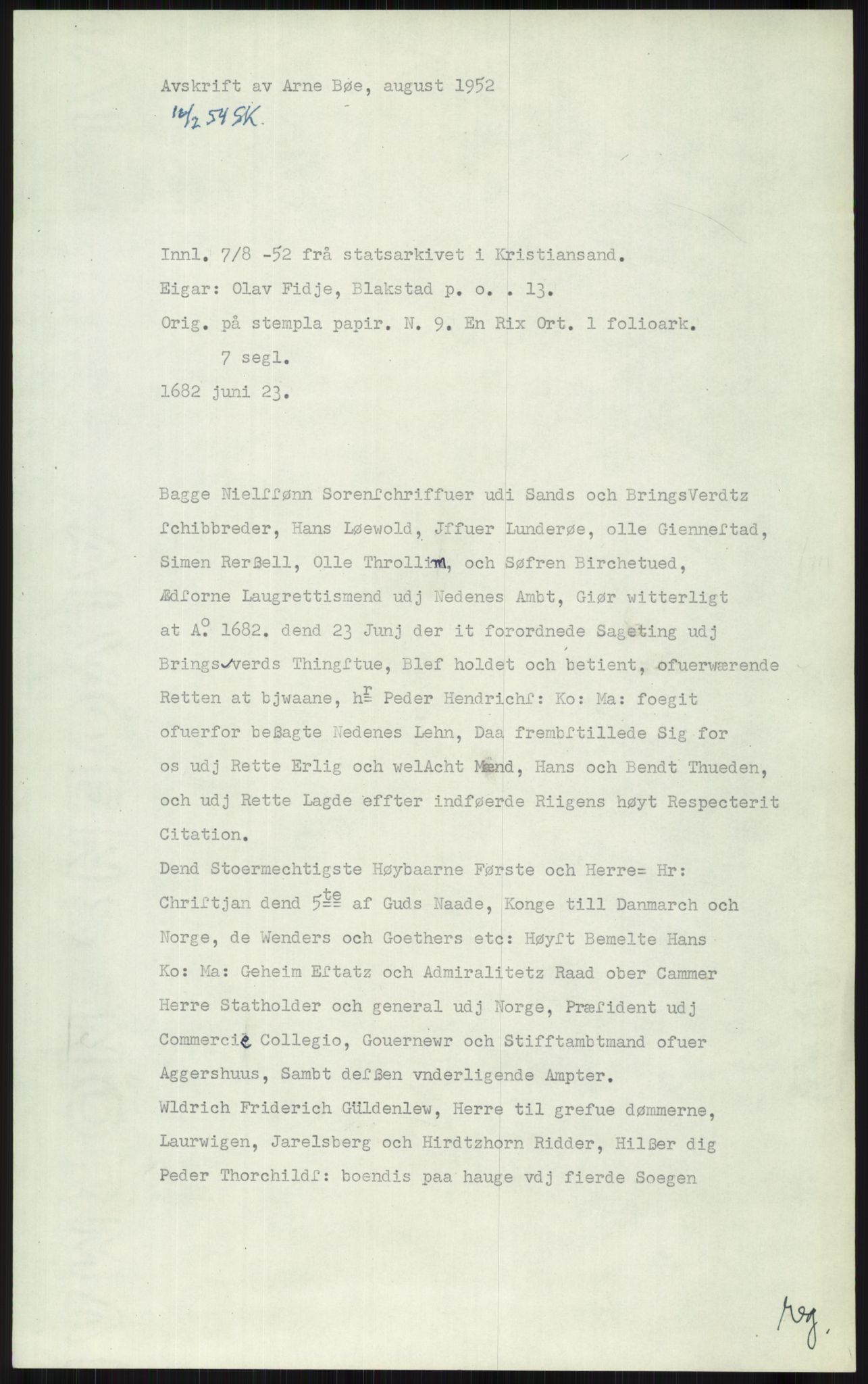 Samlinger til kildeutgivelse, Diplomavskriftsamlingen, AV/RA-EA-4053/H/Ha, s. 1888