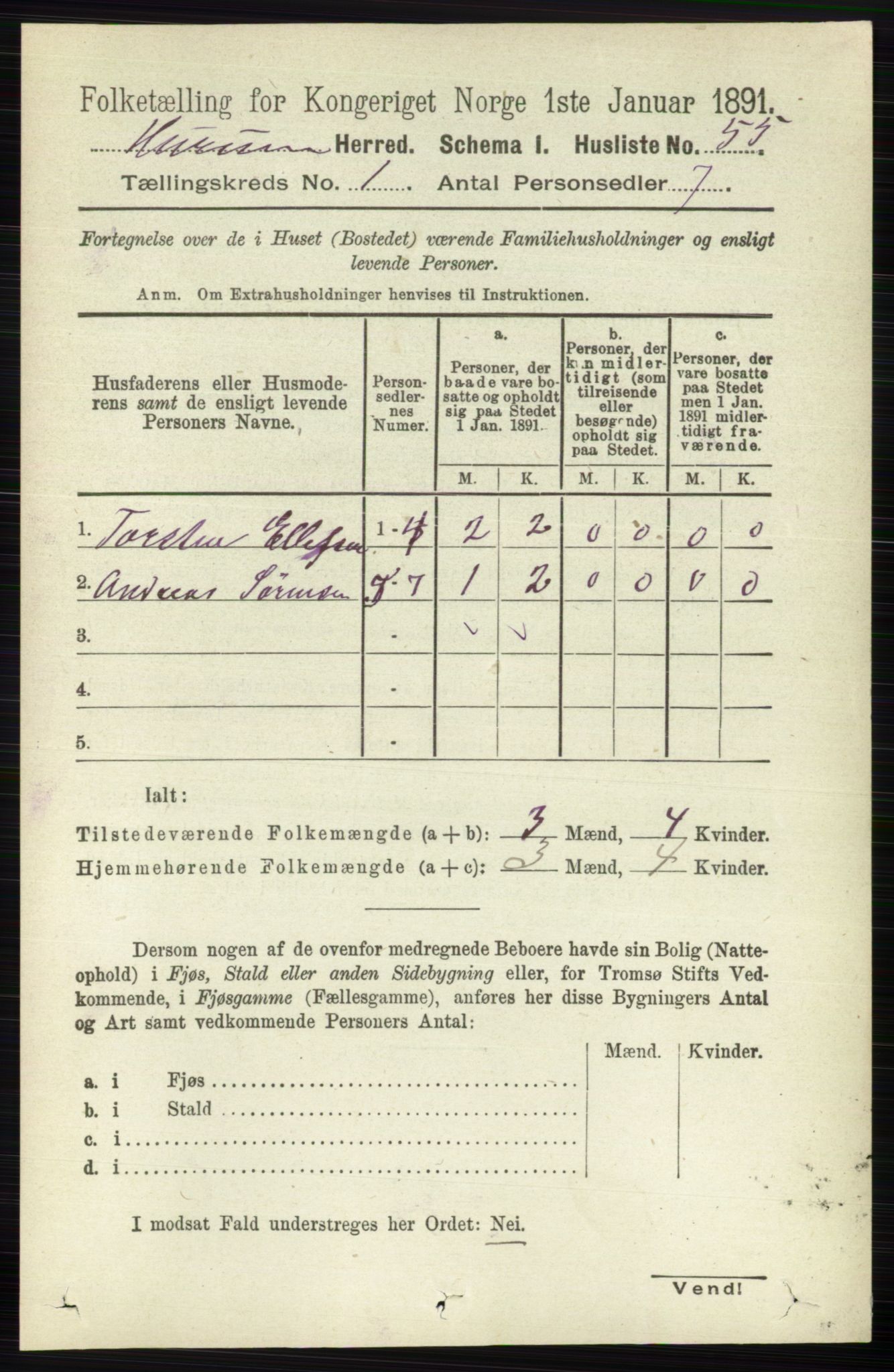 RA, Folketelling 1891 for 0628 Hurum herred, 1891, s. 79