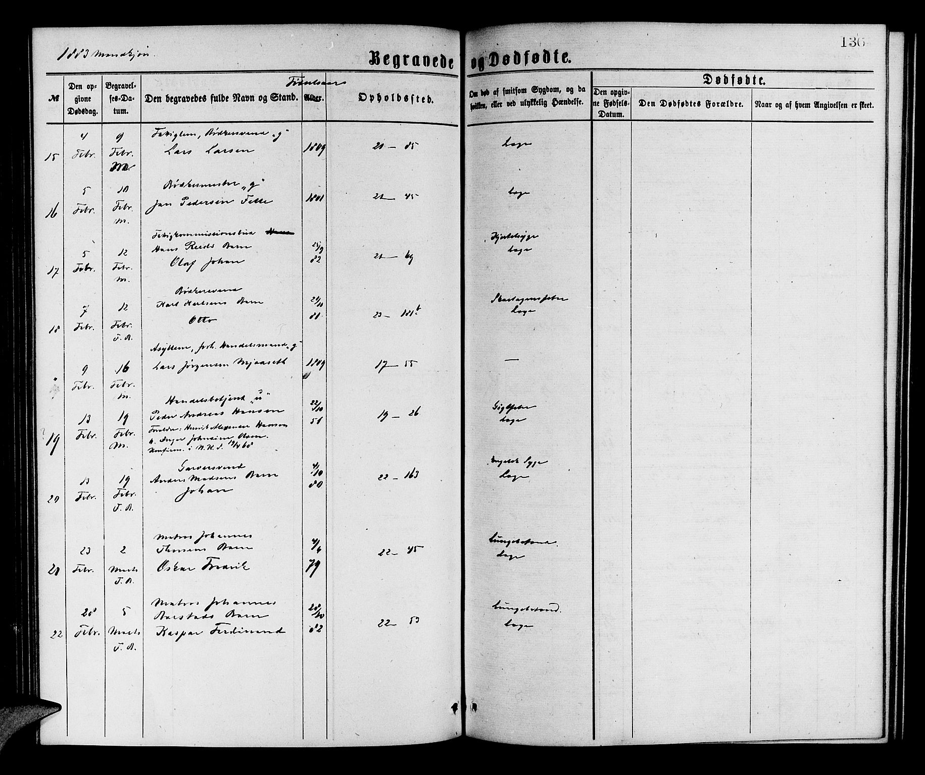 Korskirken sokneprestembete, AV/SAB-A-76101/H/Hab: Klokkerbok nr. E 3, 1871-1883, s. 136