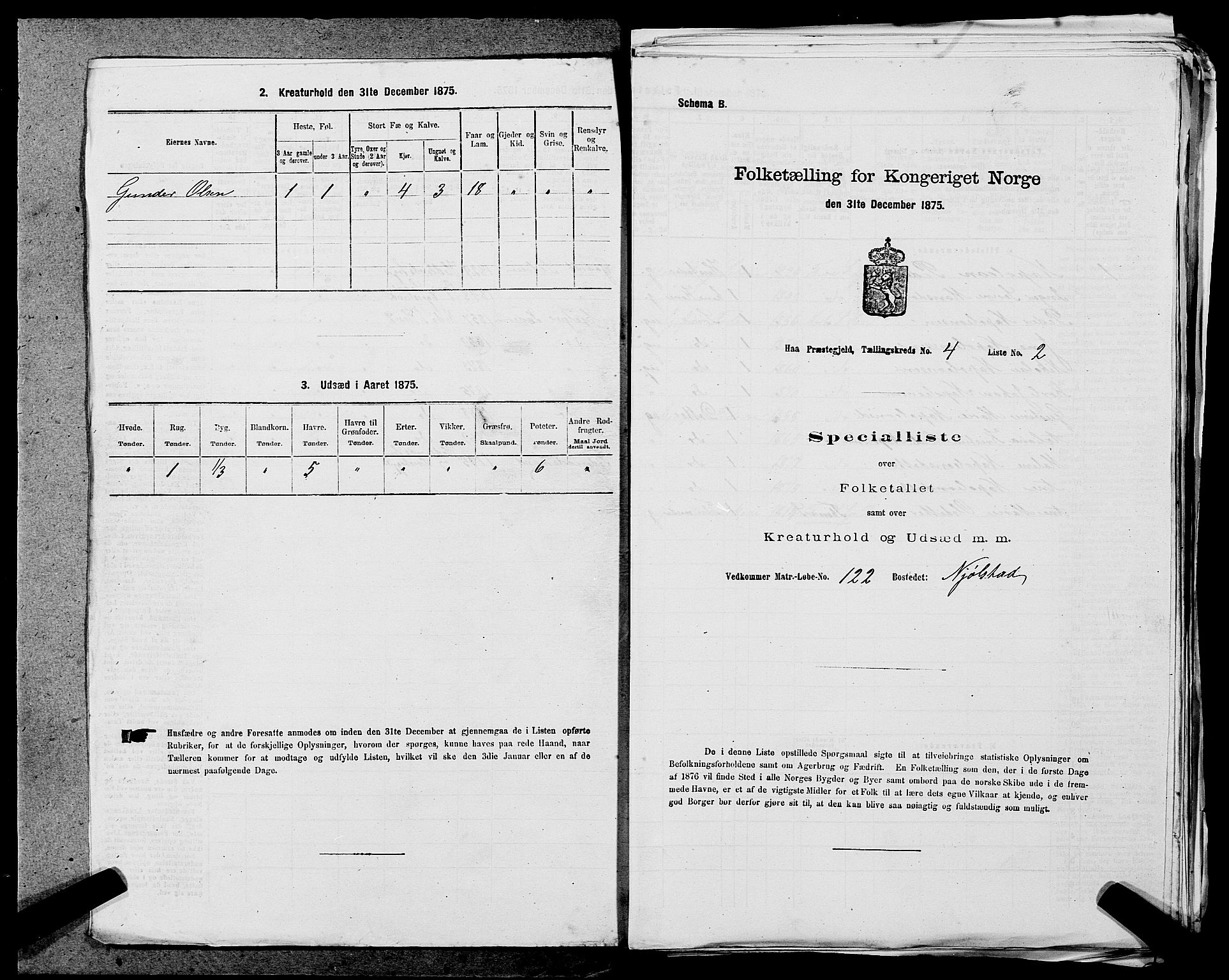 SAST, Folketelling 1875 for 1119P Hå prestegjeld, 1875, s. 473