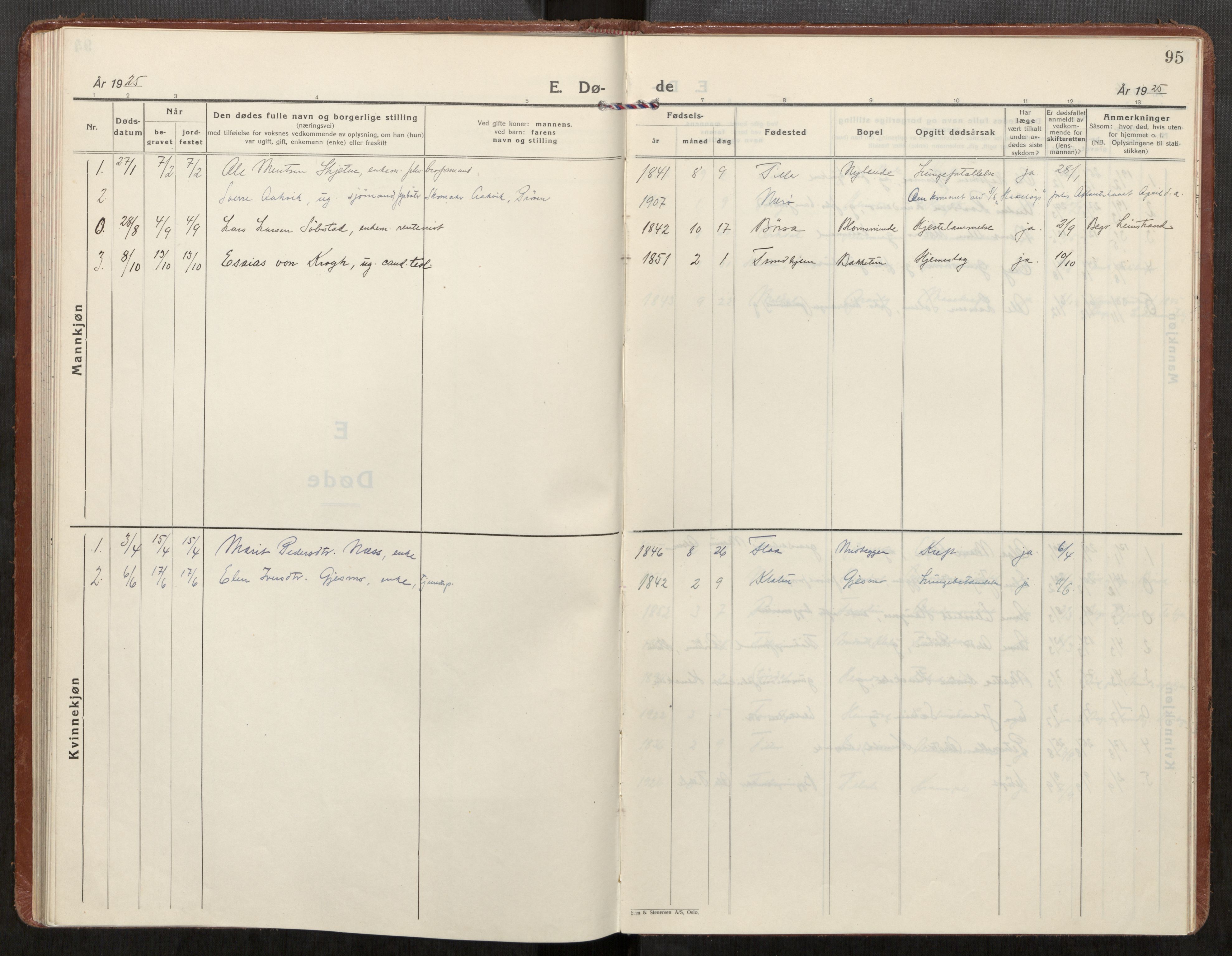 Klæbu sokneprestkontor, SAT/A-1112: Ministerialbok nr. 4, 1925-1943, s. 95