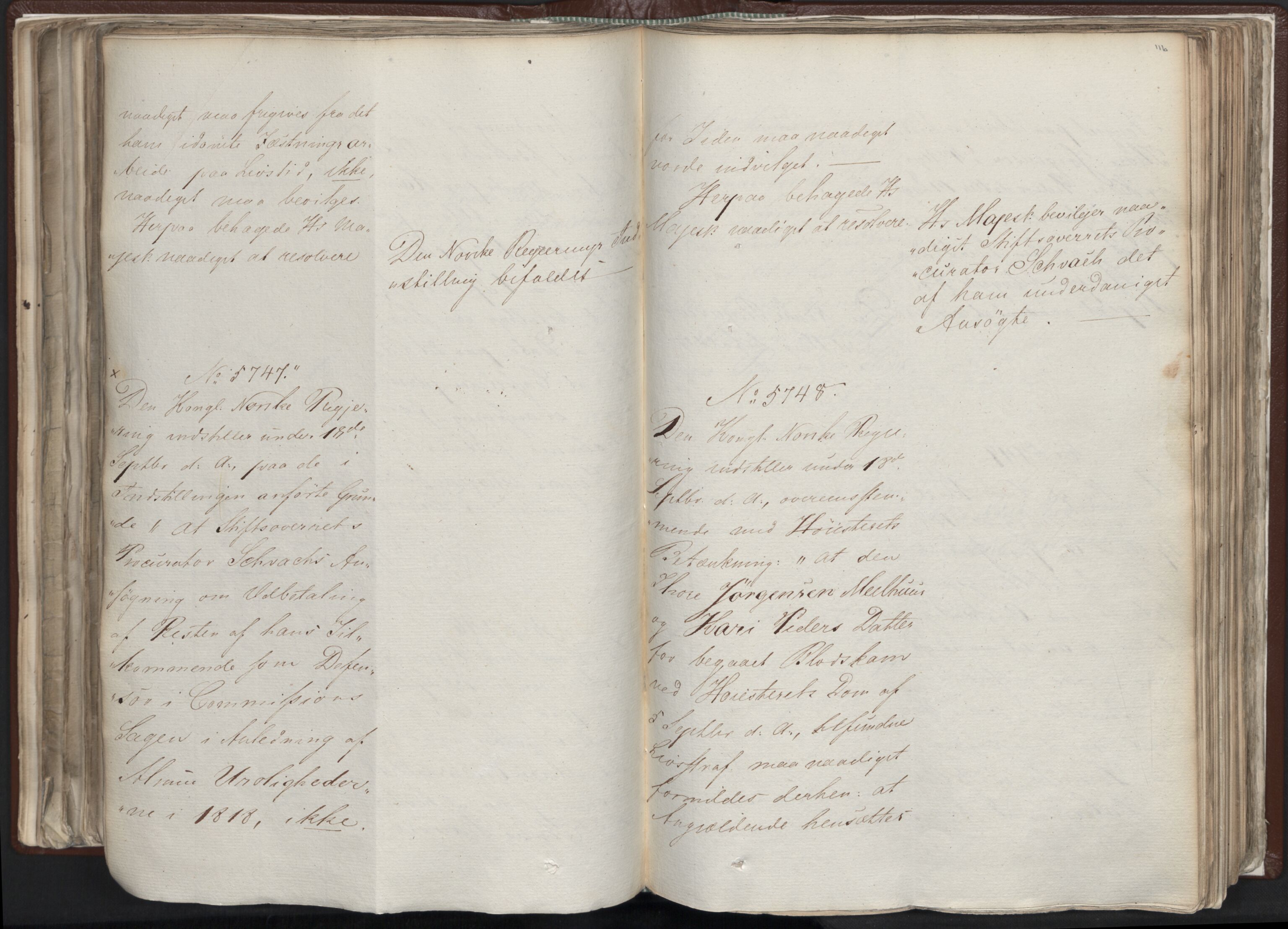 Statsrådssekretariatet, AV/RA-S-1001/A/Ab/L0012: Kgl. res. nr. 5679-6008 II, 1821, s. 115b-116a