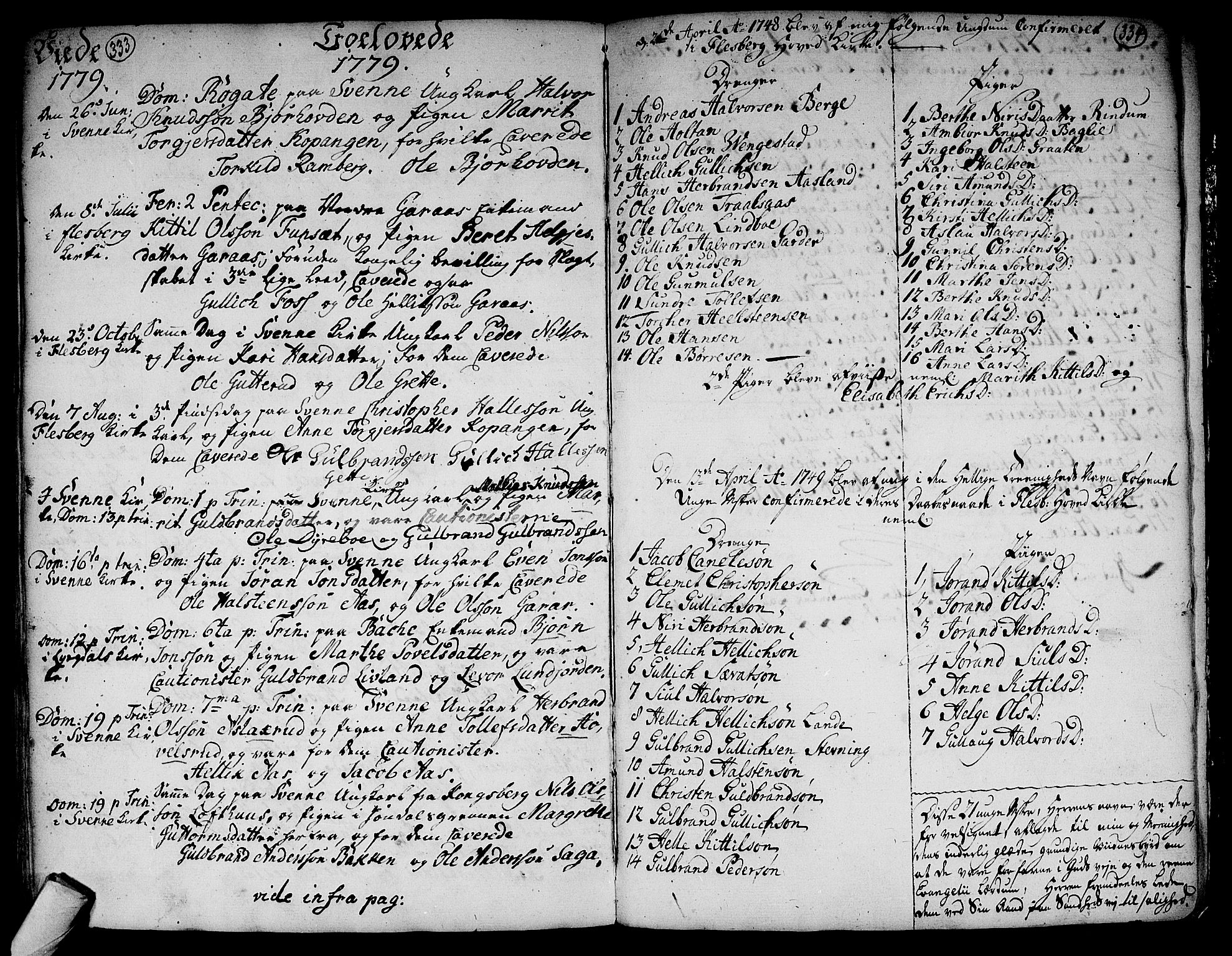 Flesberg kirkebøker, SAKO/A-18/F/Fa/L0003: Ministerialbok nr. I 3, 1748-1790, s. 333-334