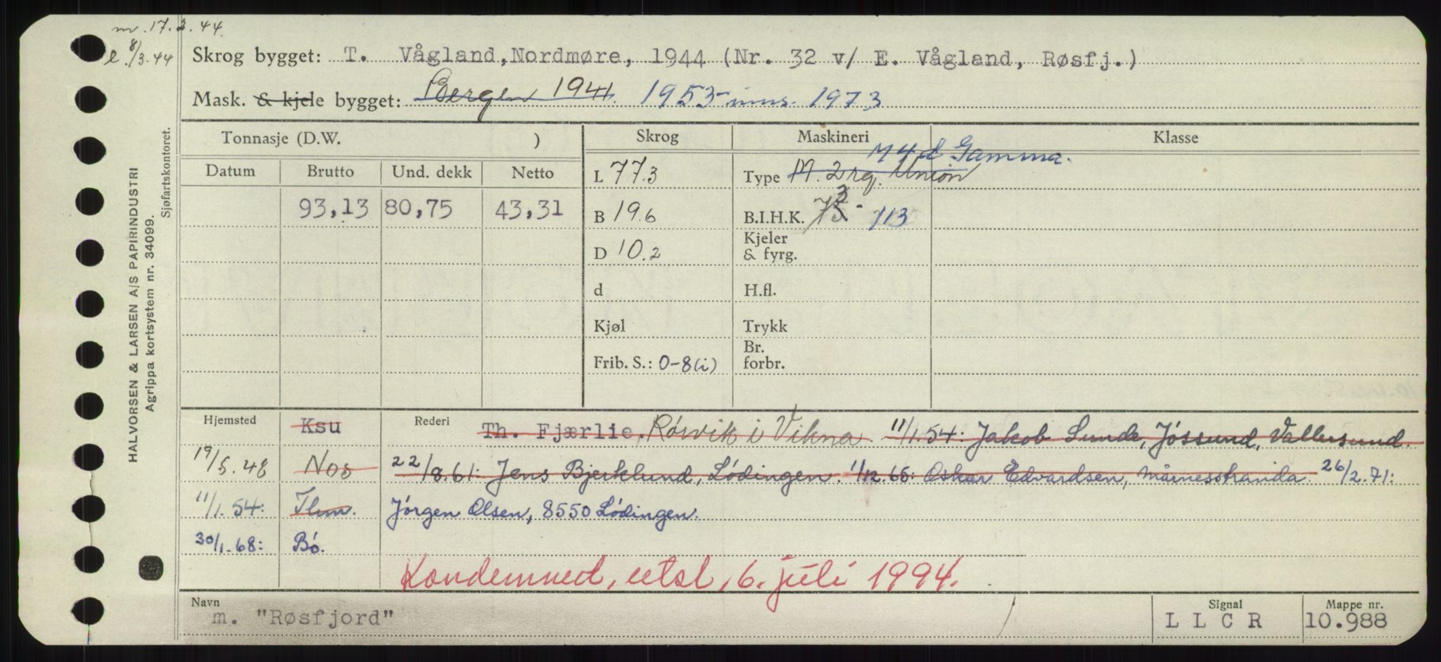 Sjøfartsdirektoratet med forløpere, Skipsmålingen, AV/RA-S-1627/H/Hd/L0031: Fartøy, Rju-Sam, s. 475