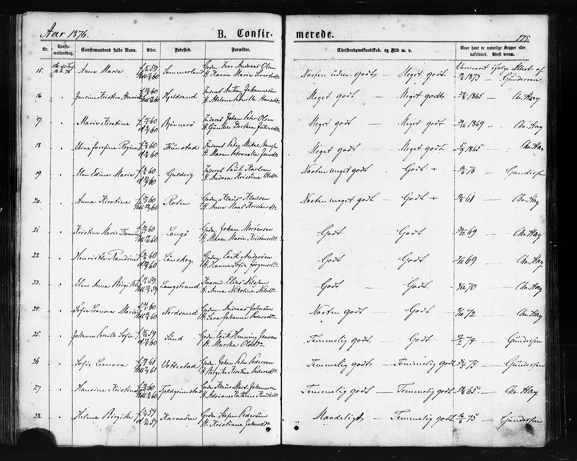 Ministerialprotokoller, klokkerbøker og fødselsregistre - Nordland, AV/SAT-A-1459/893/L1334: Ministerialbok nr. 893A07, 1867-1877, s. 175