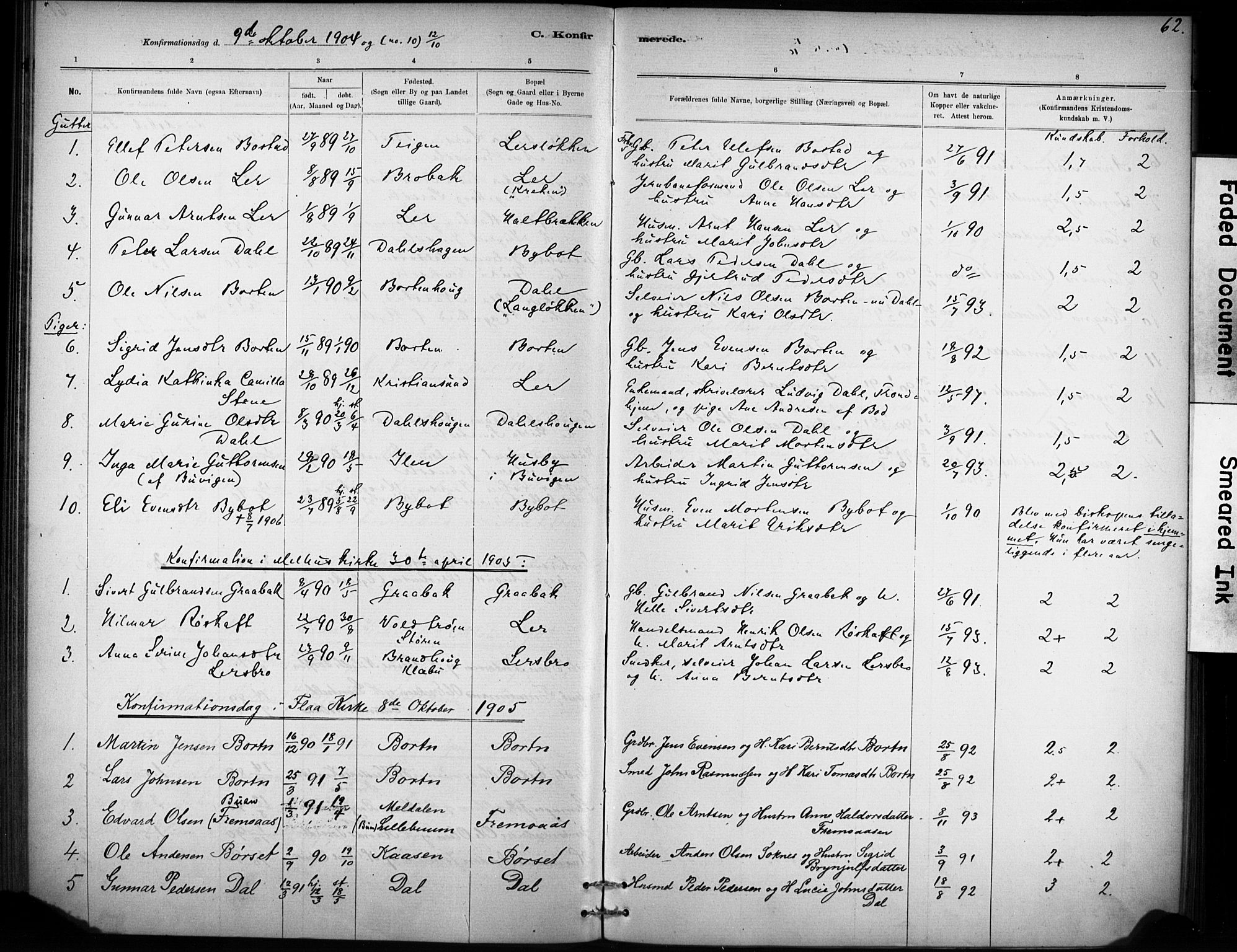 Ministerialprotokoller, klokkerbøker og fødselsregistre - Sør-Trøndelag, AV/SAT-A-1456/693/L1119: Ministerialbok nr. 693A01, 1887-1905, s. 62