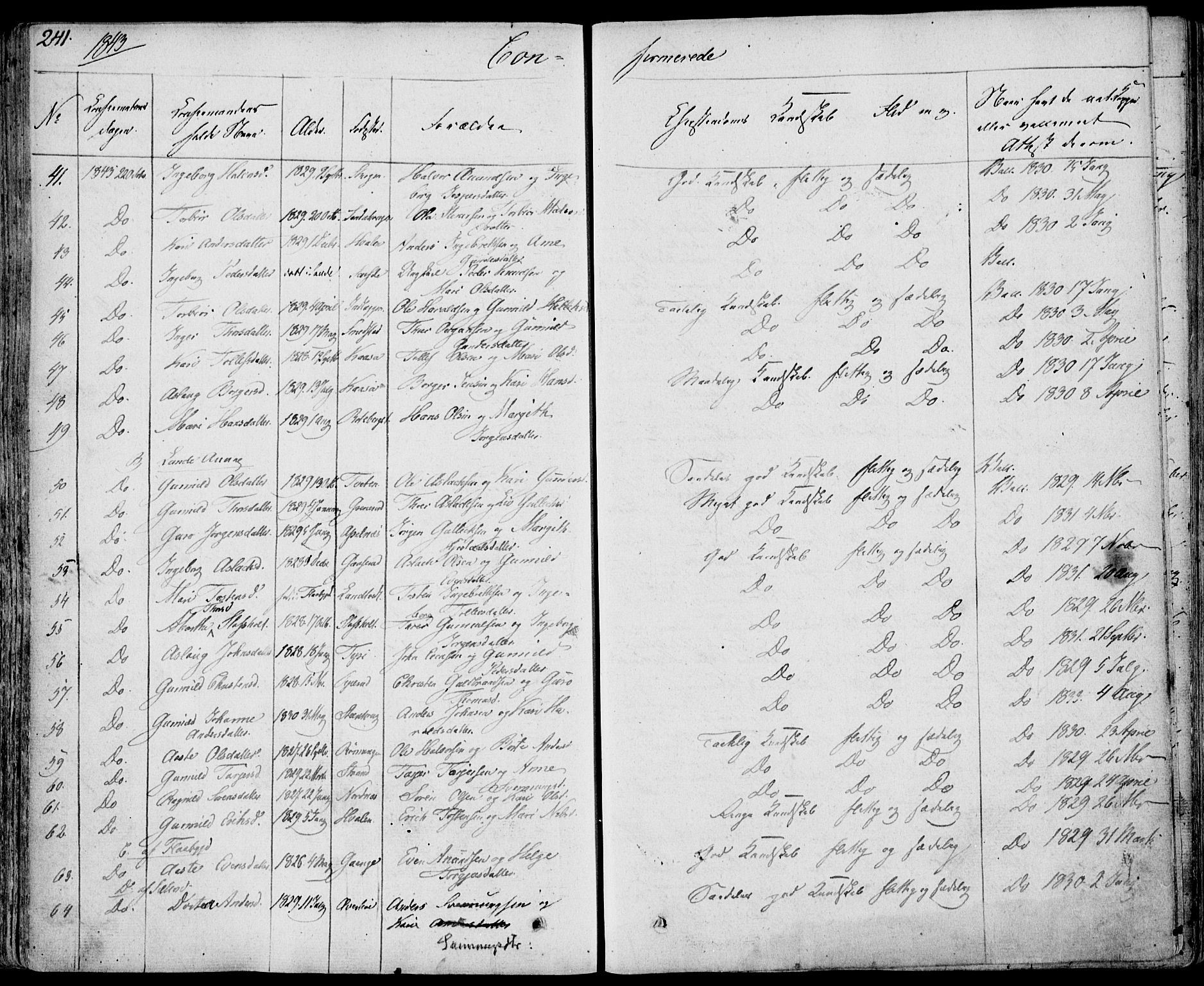 Bø kirkebøker, AV/SAKO-A-257/F/Fa/L0007: Ministerialbok nr. 7, 1831-1848, s. 241