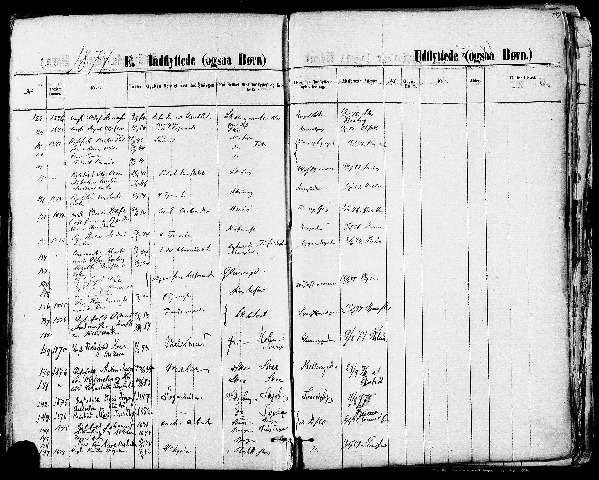 Fredrikstad domkirkes prestekontor Kirkebøker, AV/SAO-A-10906/F/Fa/L0001: Ministerialbok nr. 1, 1871-1878, s. 449