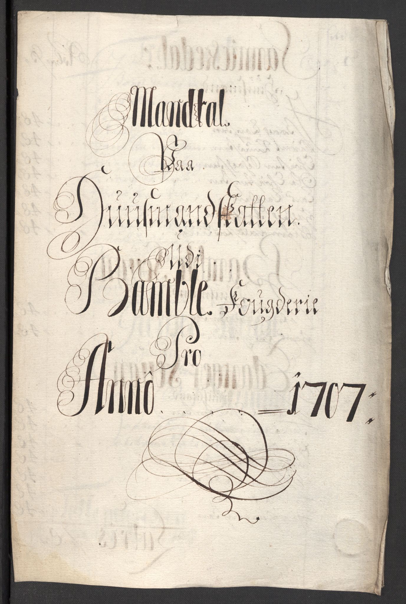 Rentekammeret inntil 1814, Reviderte regnskaper, Fogderegnskap, AV/RA-EA-4092/R36/L2117: Fogderegnskap Øvre og Nedre Telemark og Bamble, 1707, s. 434