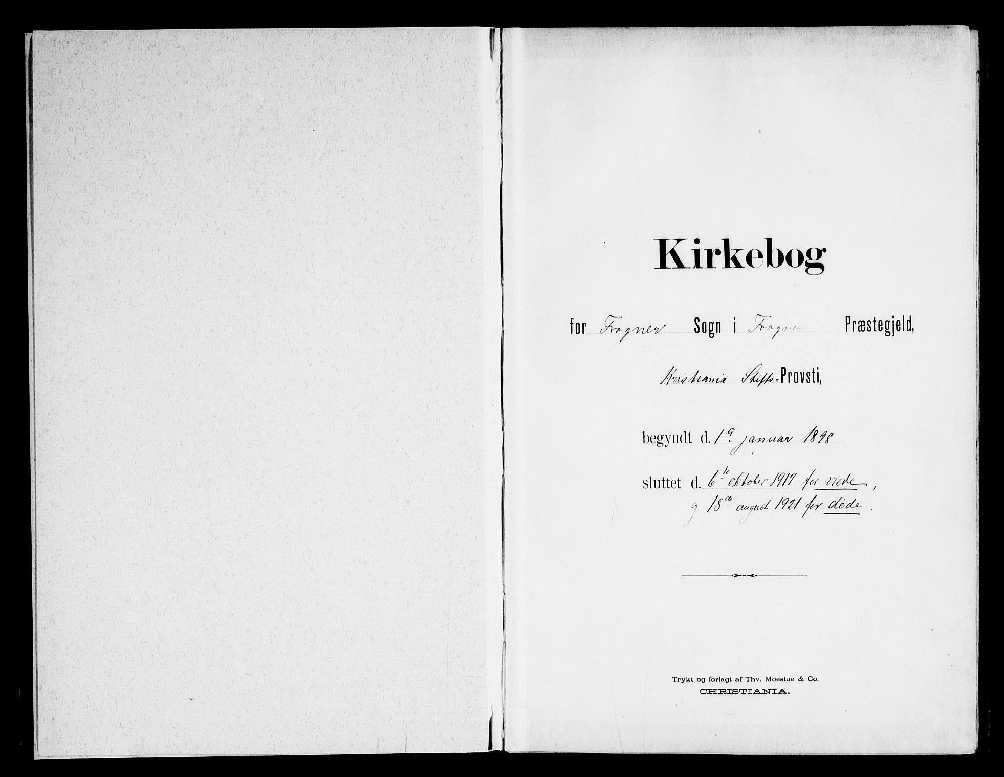 Frogner prestekontor Kirkebøker, AV/SAO-A-10886/F/Fa/L0003: Ministerialbok nr. 3, 1898-1917