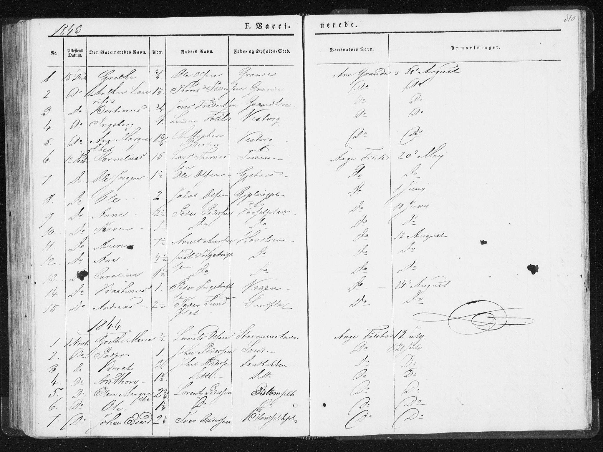 Ministerialprotokoller, klokkerbøker og fødselsregistre - Nord-Trøndelag, SAT/A-1458/744/L0418: Ministerialbok nr. 744A02, 1843-1866, s. 310