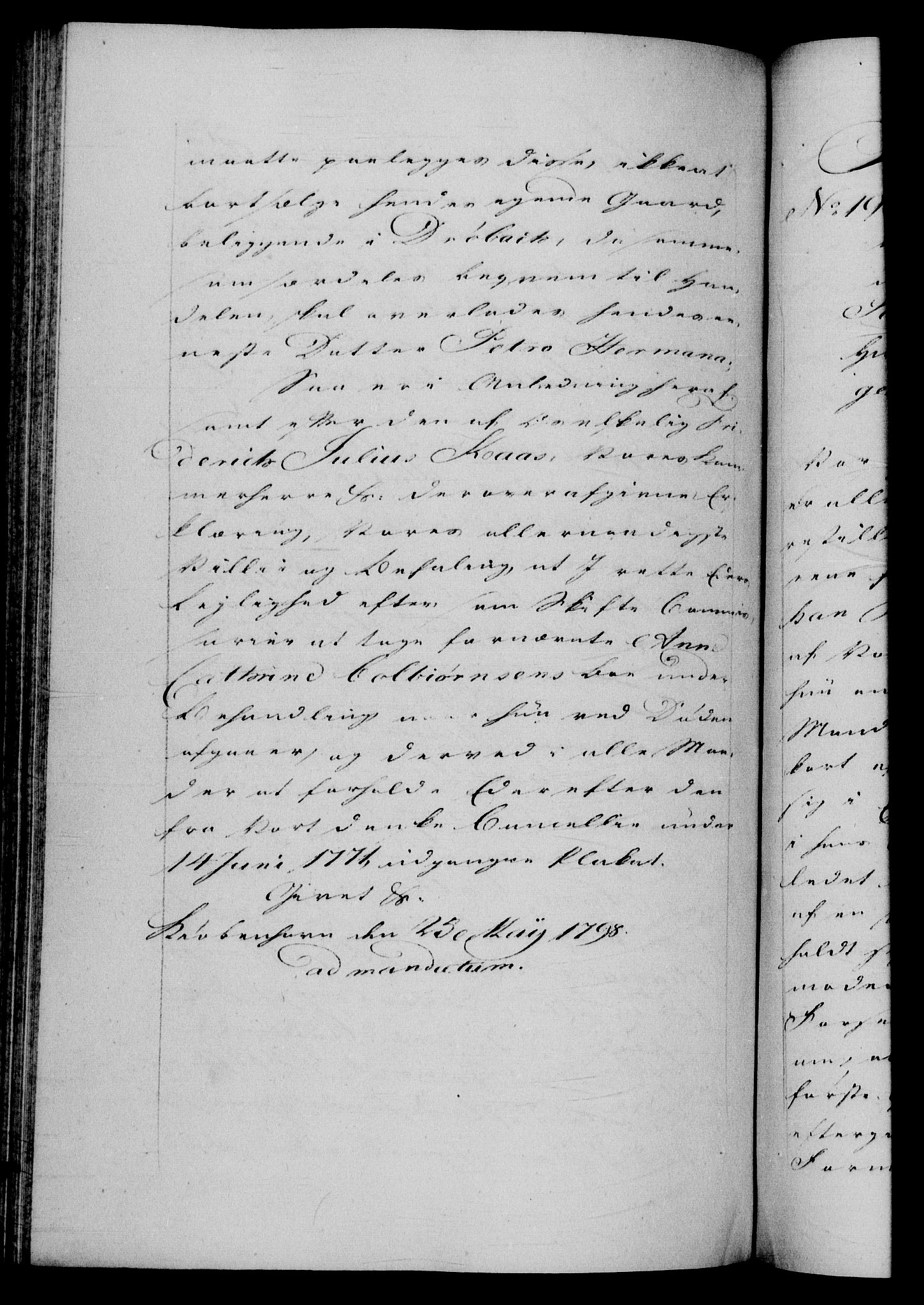 Danske Kanselli 1572-1799, AV/RA-EA-3023/F/Fc/Fca/Fcab/L0046: Norske tegnelser, 1797-1799, s. 313b