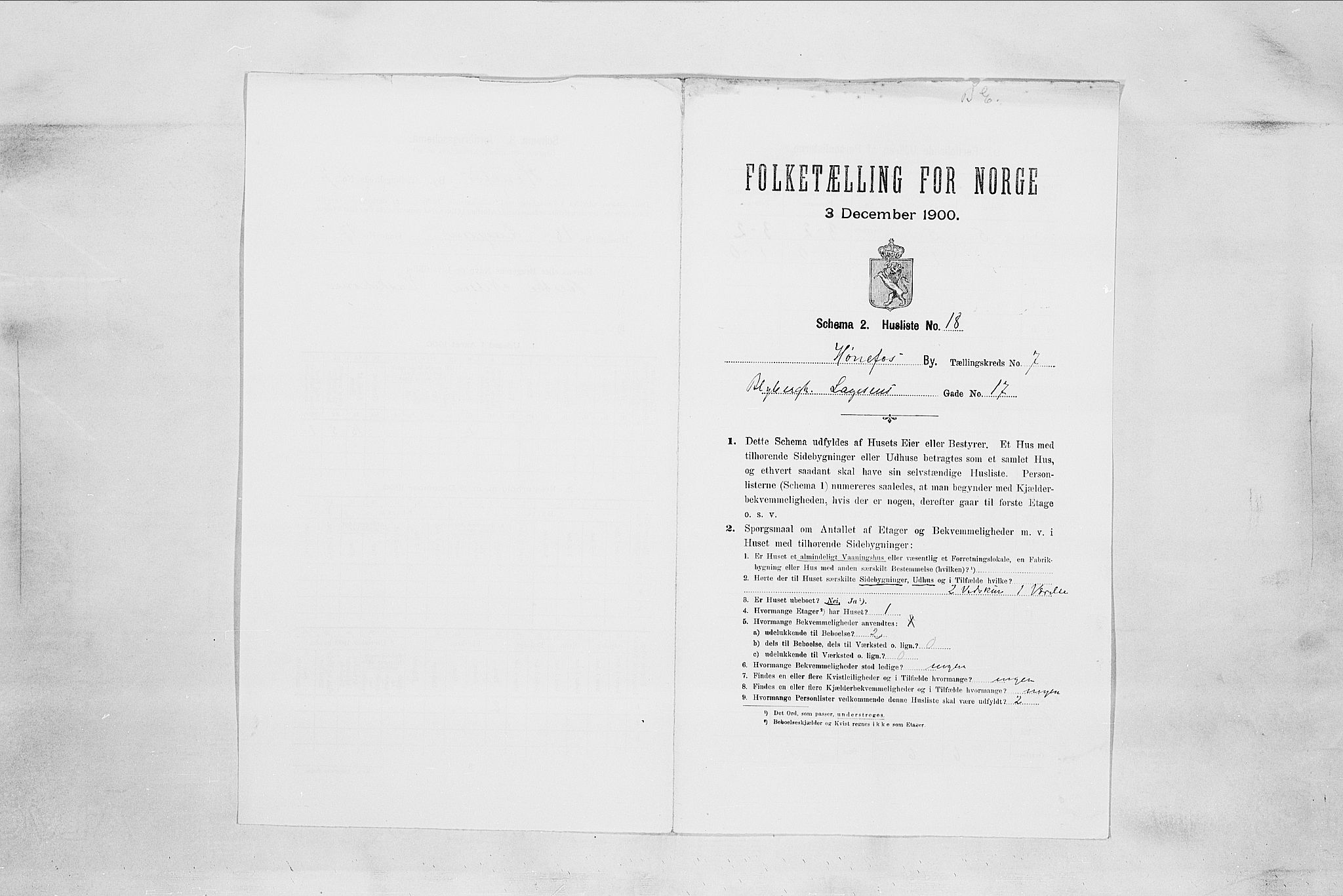 RA, Folketelling 1900 for 0601 Hønefoss kjøpstad, 1900, s. 717